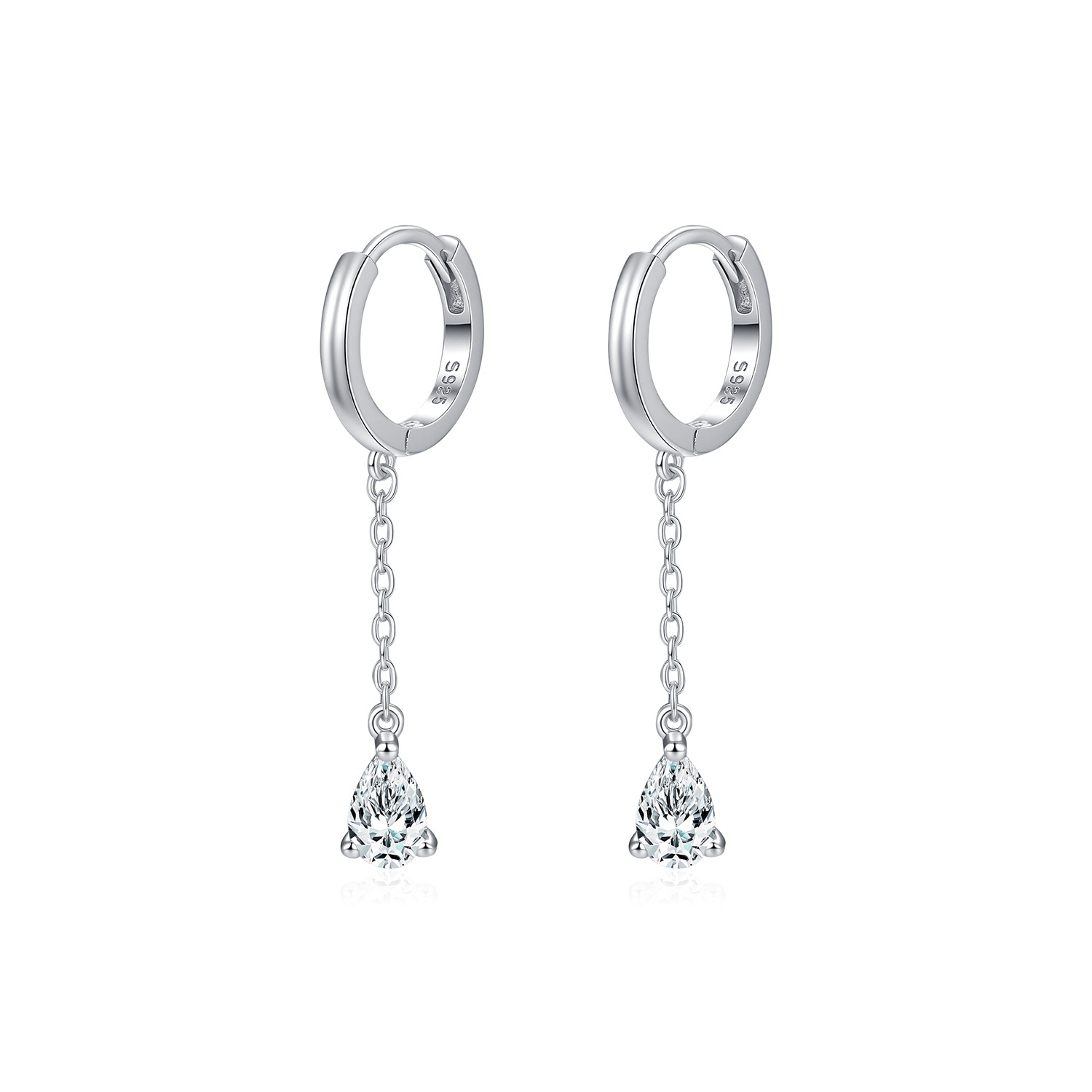 The 50-Point Moissanite Teardrop Pendant Earrings - Image 5