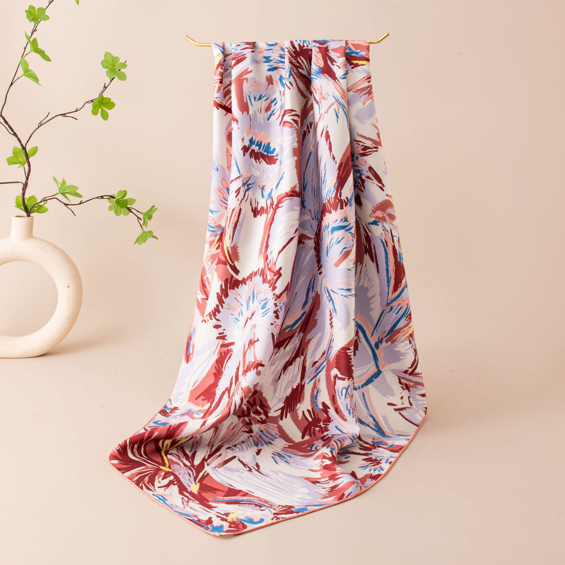 The 16 Momme Mulberry Silk Twill Scarf with Double-Sided Print - Image 3