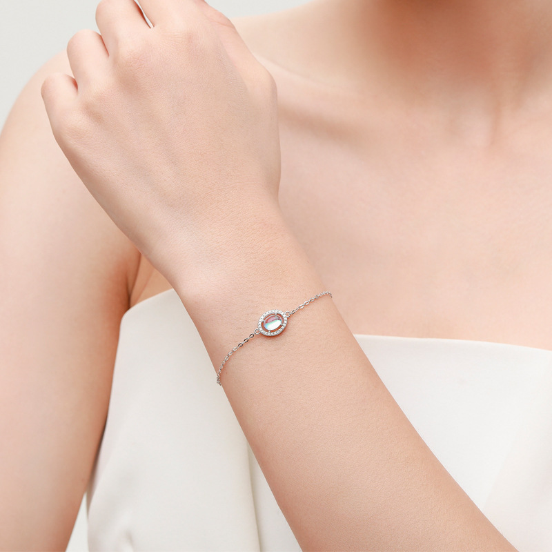 The Sterling Silver Moonstone Bracelet and Ring Set - Image 3