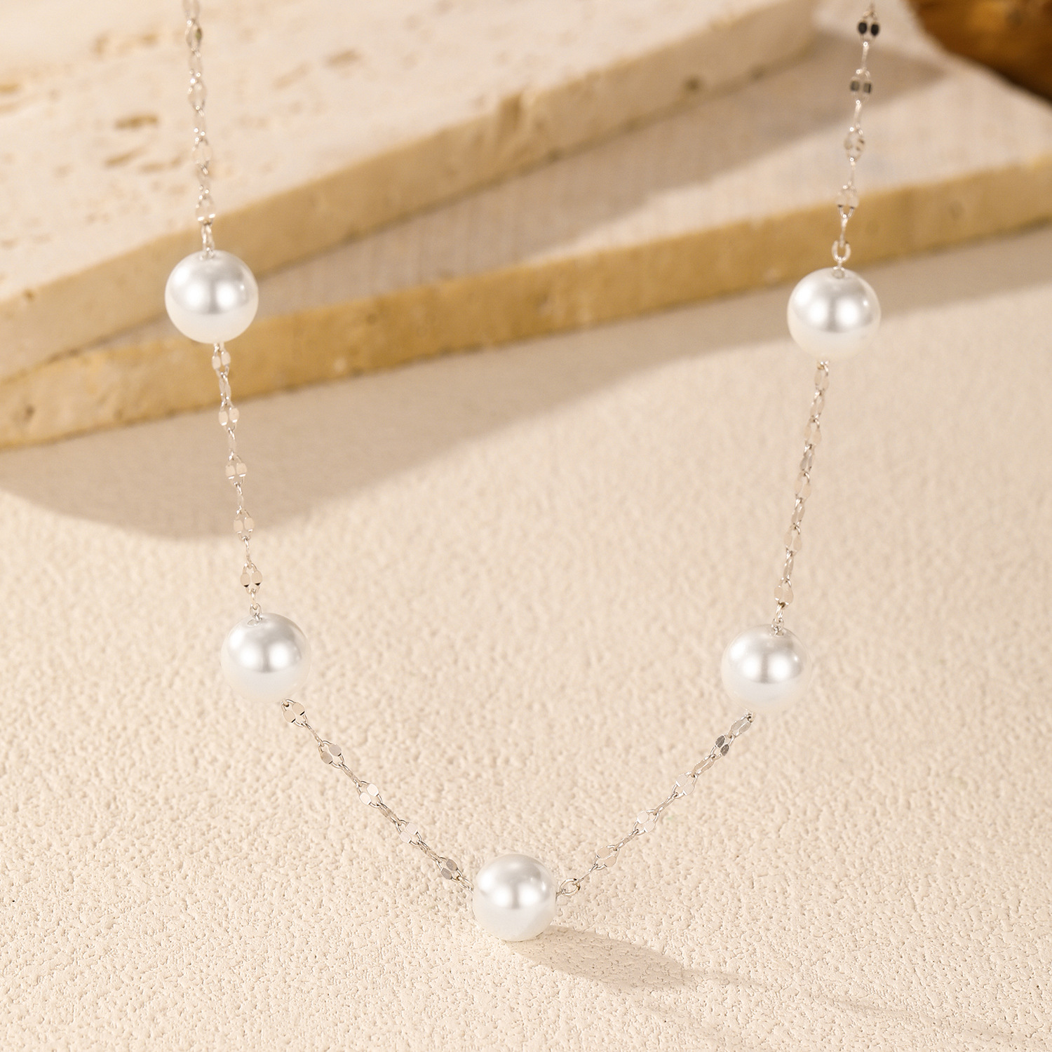 The S925 Sterling Silver Crystal Pearl Necklace - Image 4