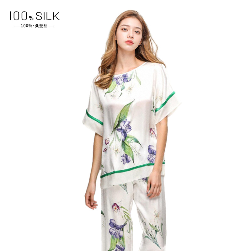 The 100% Mulberry Silk Short Sleeve Pajama Set - Image 5