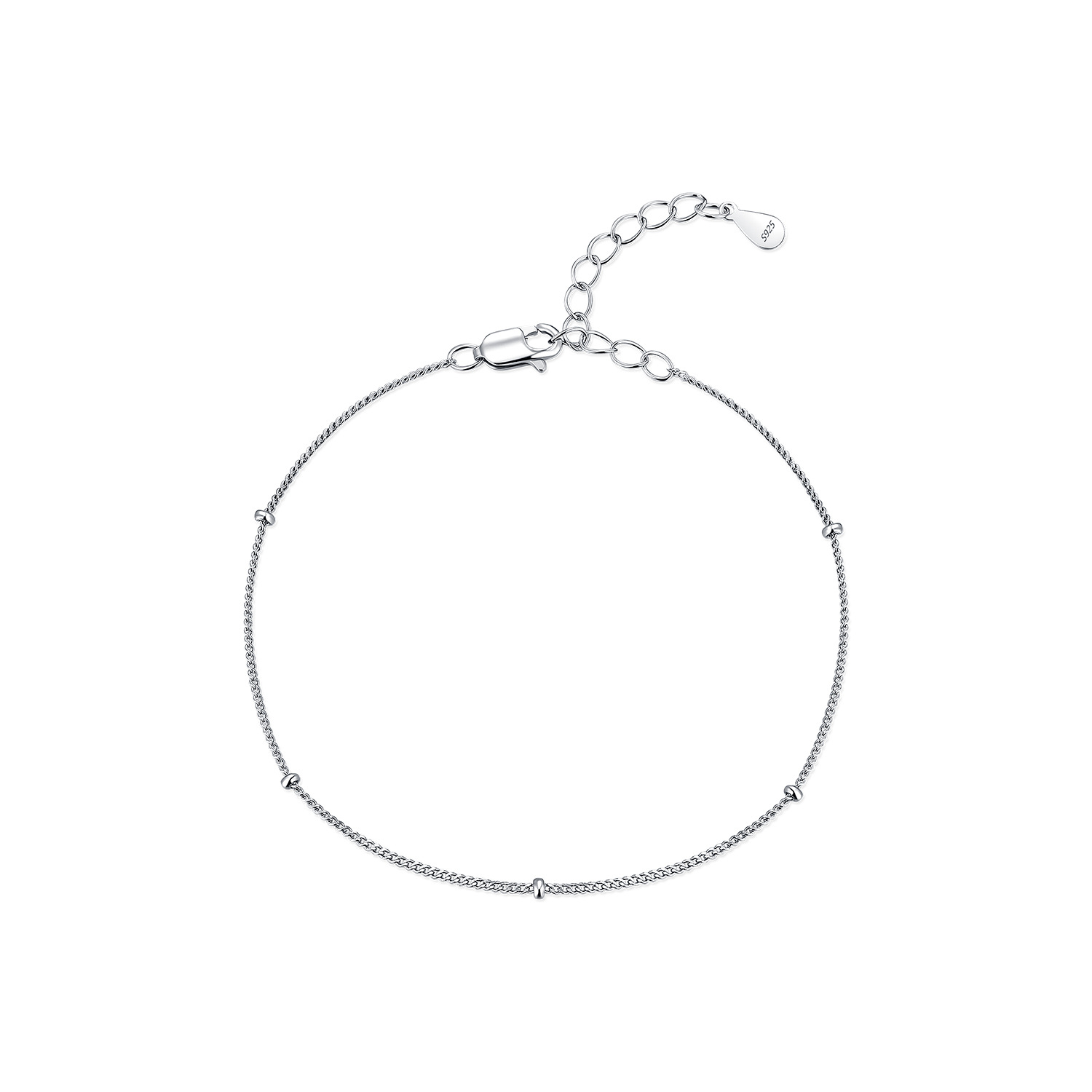 The S925 Sterling Silver Minimalist Bead Chain Bracelet - Image 5