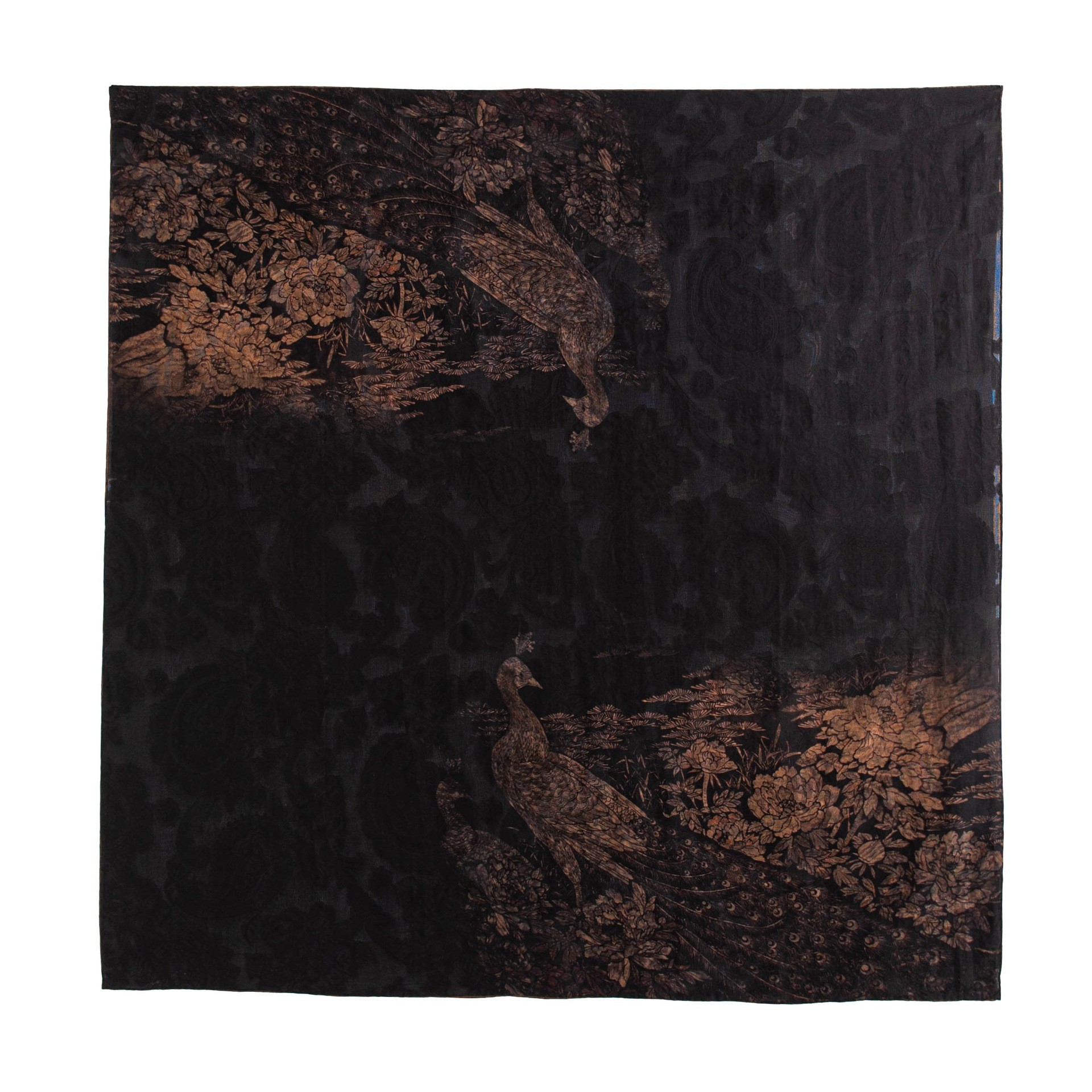 FHZ25-90282-1 Xiangyunsha - Hand-rolled Black Gold Peacock Feather
