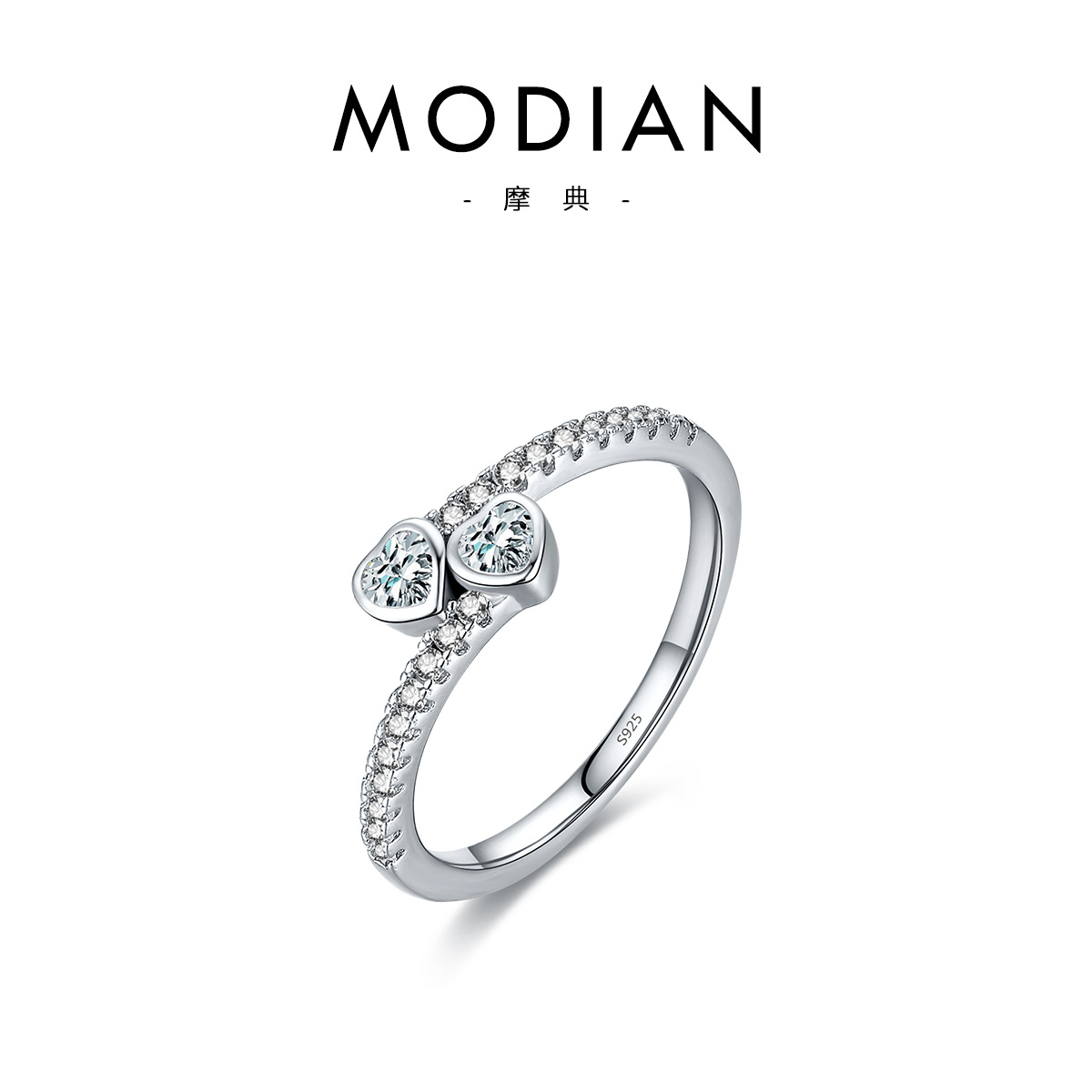 The Sterling Silver Zircon Heart Ring - Image 5