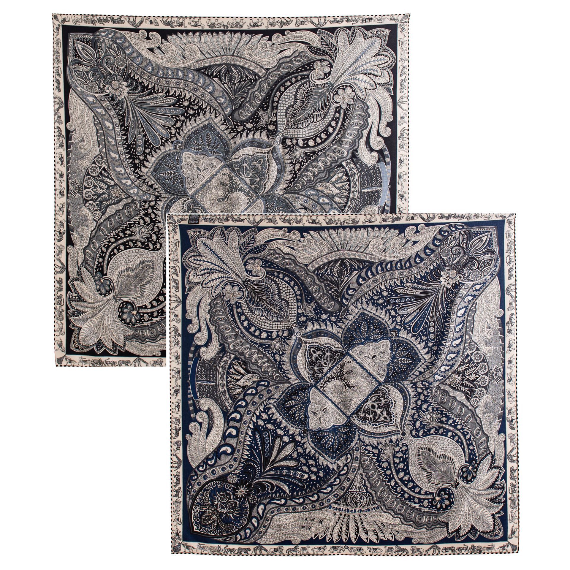 FHZ25-90037-1 Hand Rolled - Double Sided Towel Navy Blue