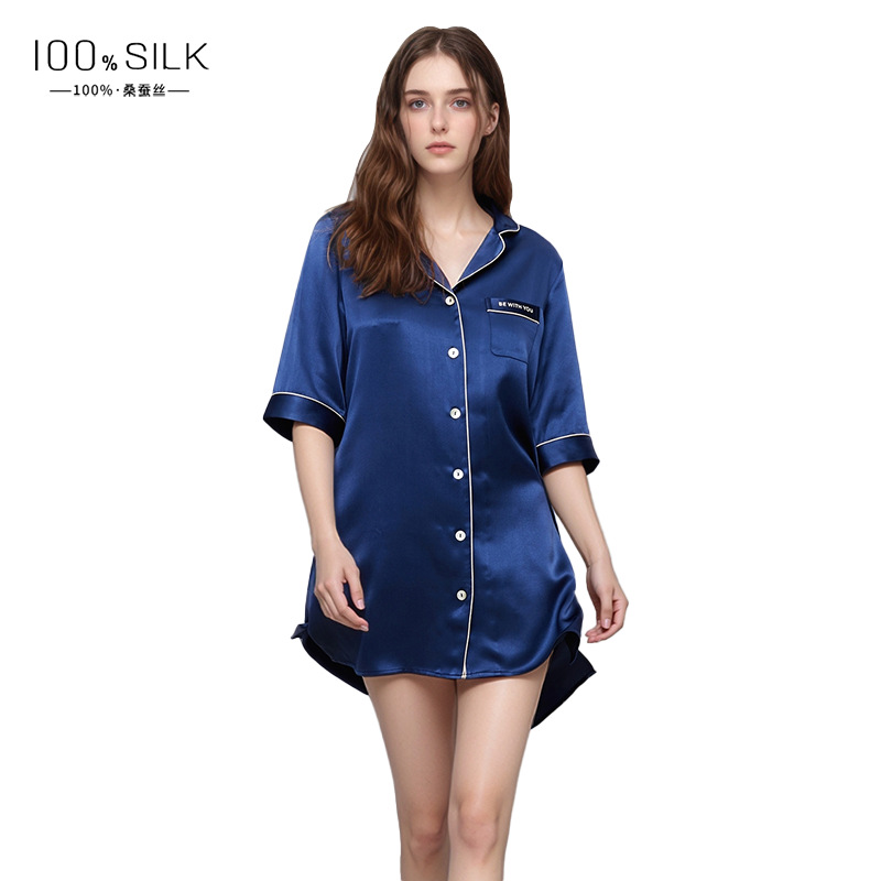 The 100% Mulberry Silk Midi Shirt Dress - Image 5