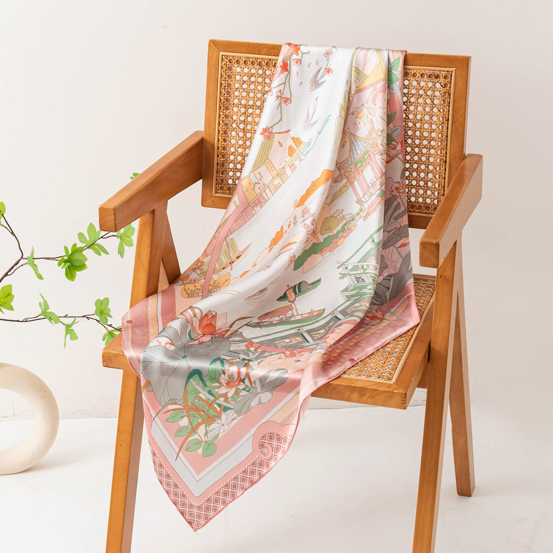 The Pure Mulberry Silk Print Neck Scarf