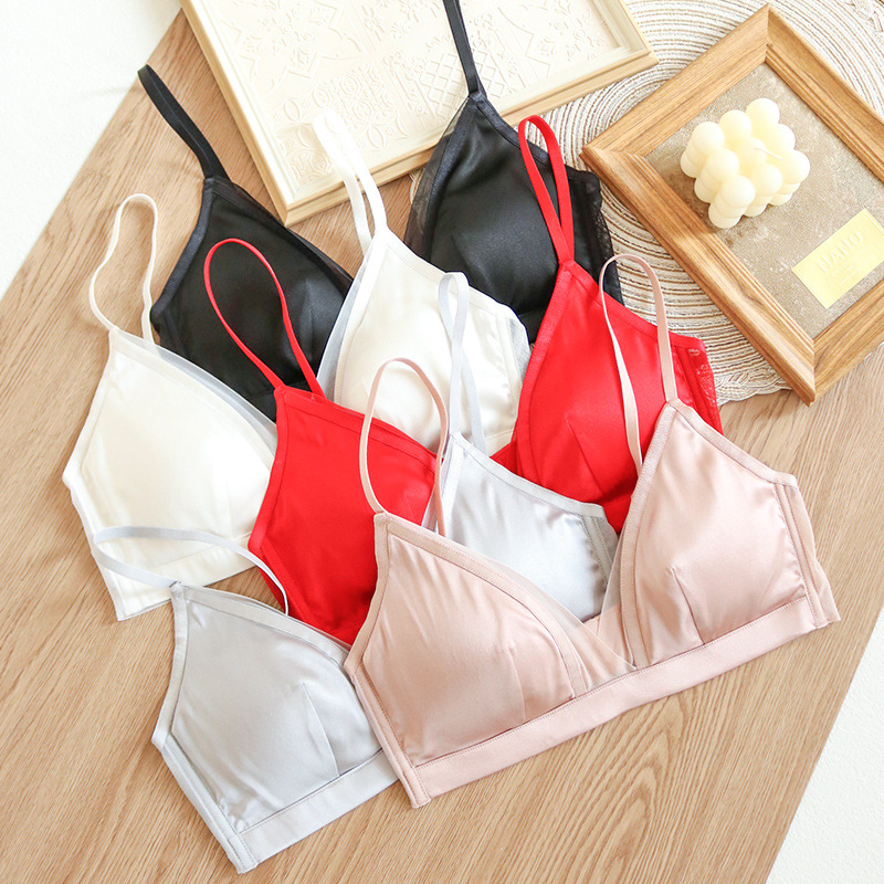 The Seamless Wire-Free Silk Satin Bra with Removable Pads - Image 3