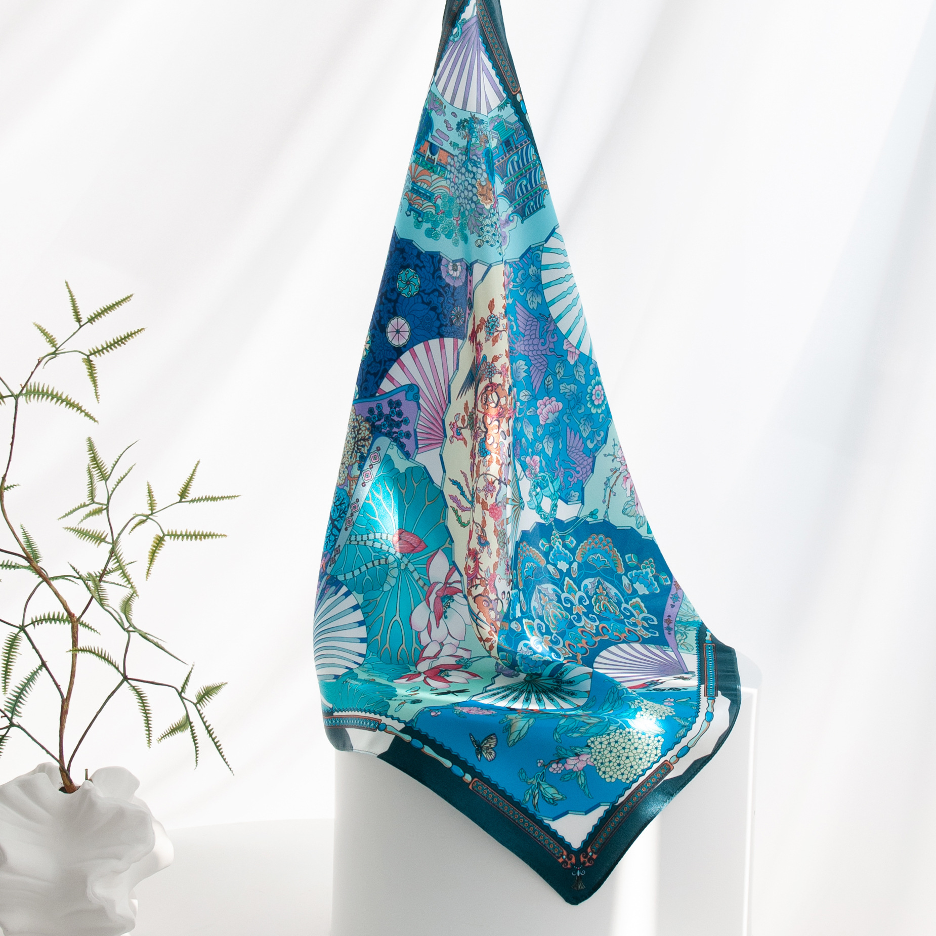 The Mulberry Silk Satin Lightweight Square Scarf - Image 4