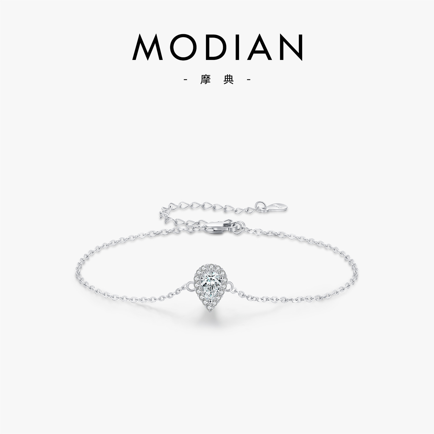 The S925 Sterling Silver Zircon Drop Bracelet