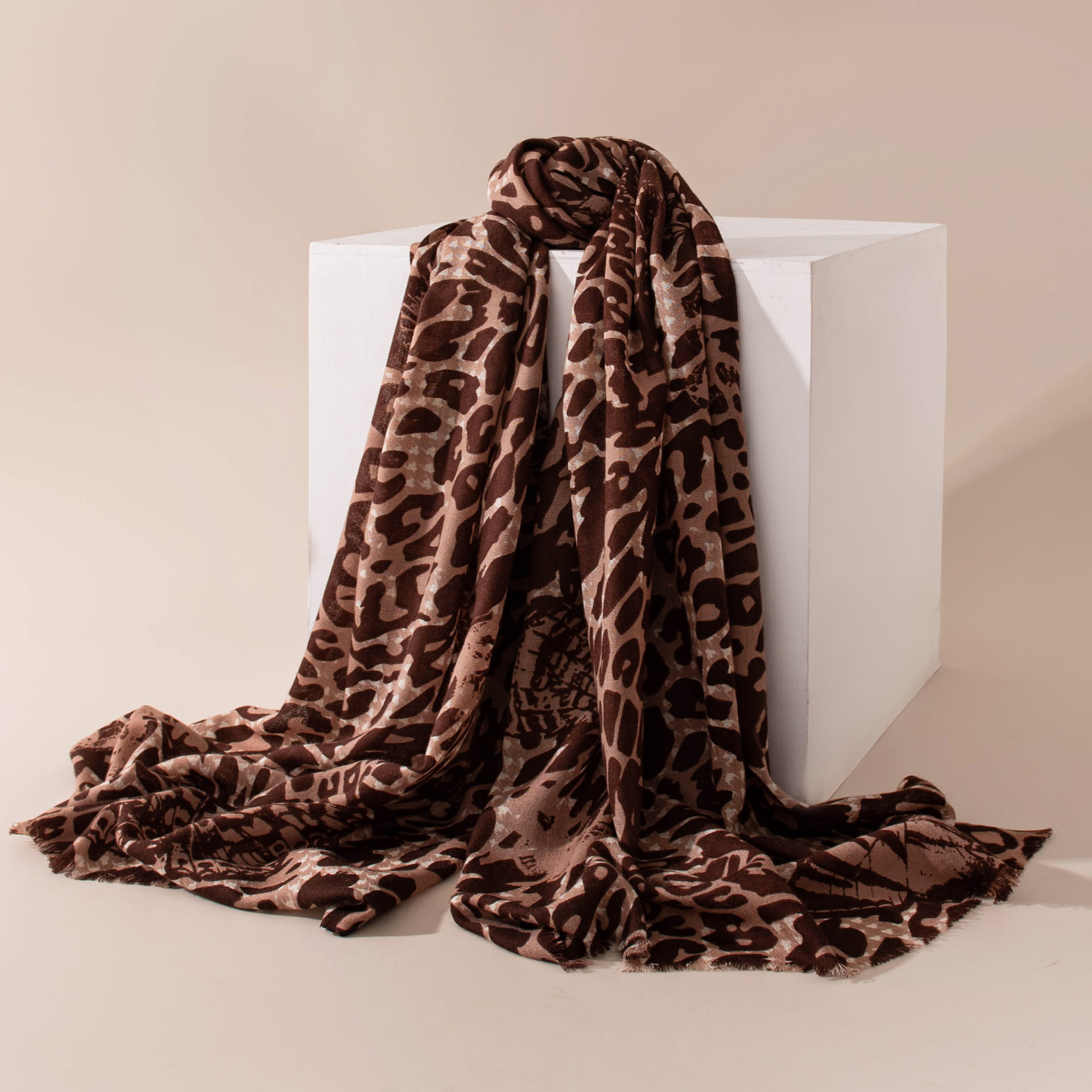 The Leopard Print Wool Scarf - Image 3