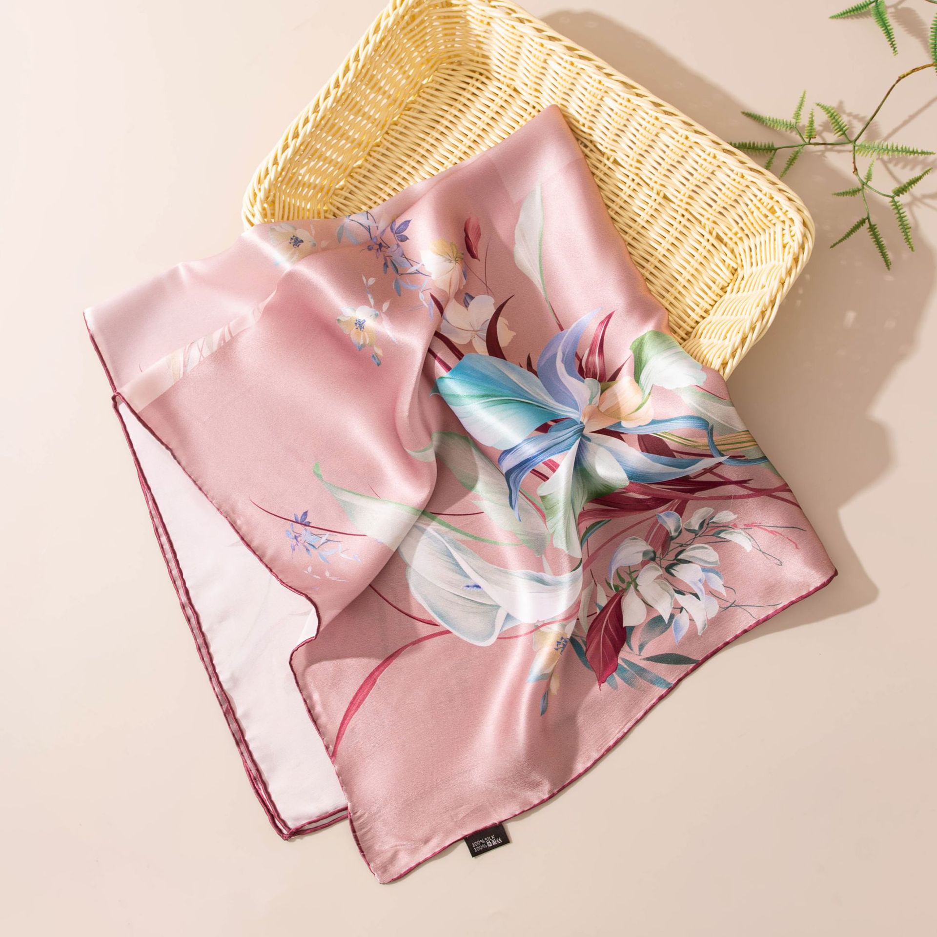 The Mulberry Silk Floral Print Neck Scarf - Image 4