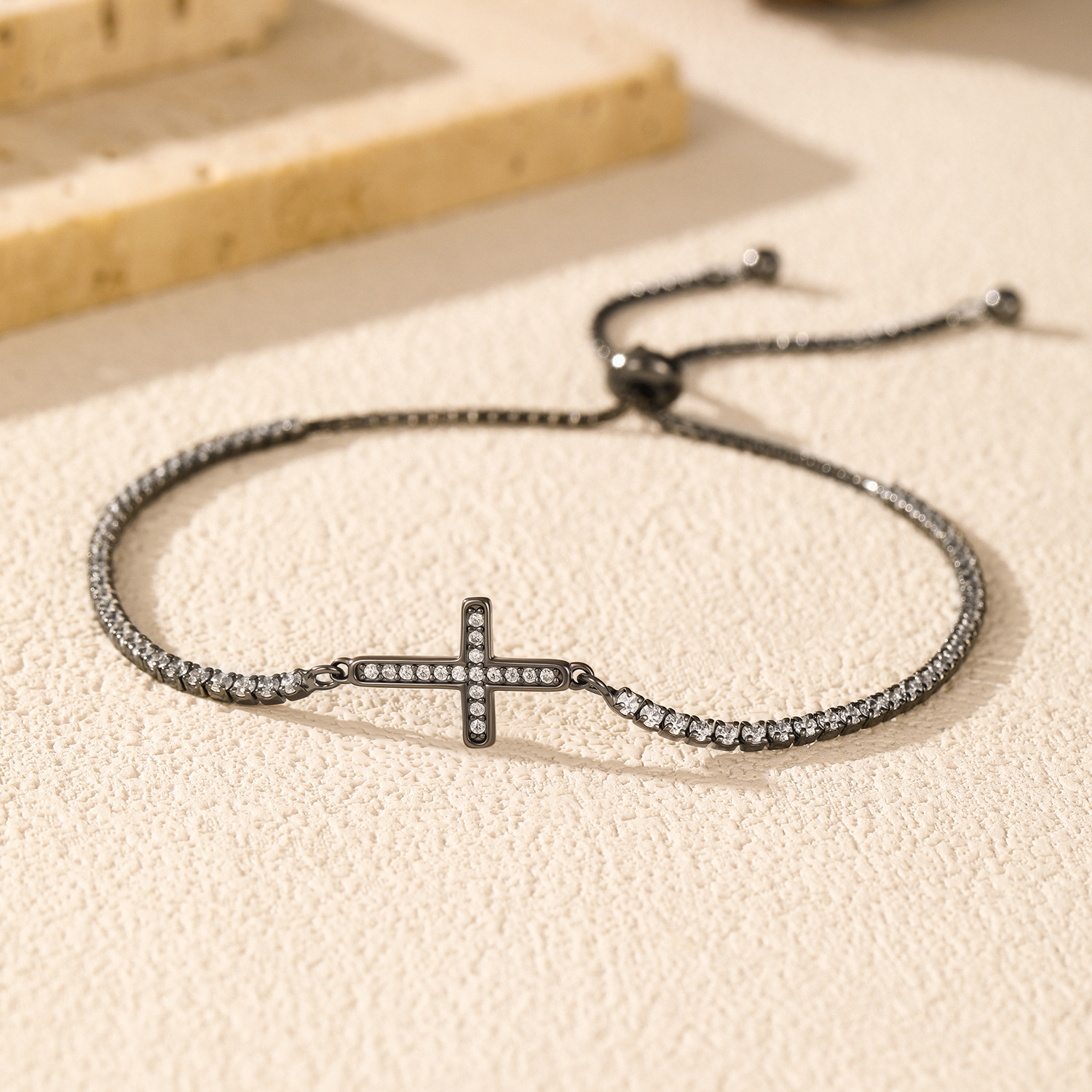 The Sterling Silver Adjustable Cross Bracelet - Image 3
