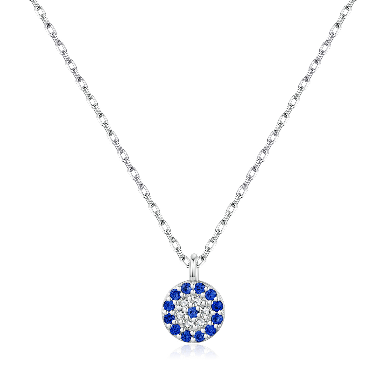 The S925 Sterling Silver Blue Eye Zirconia Necklace - Image 5