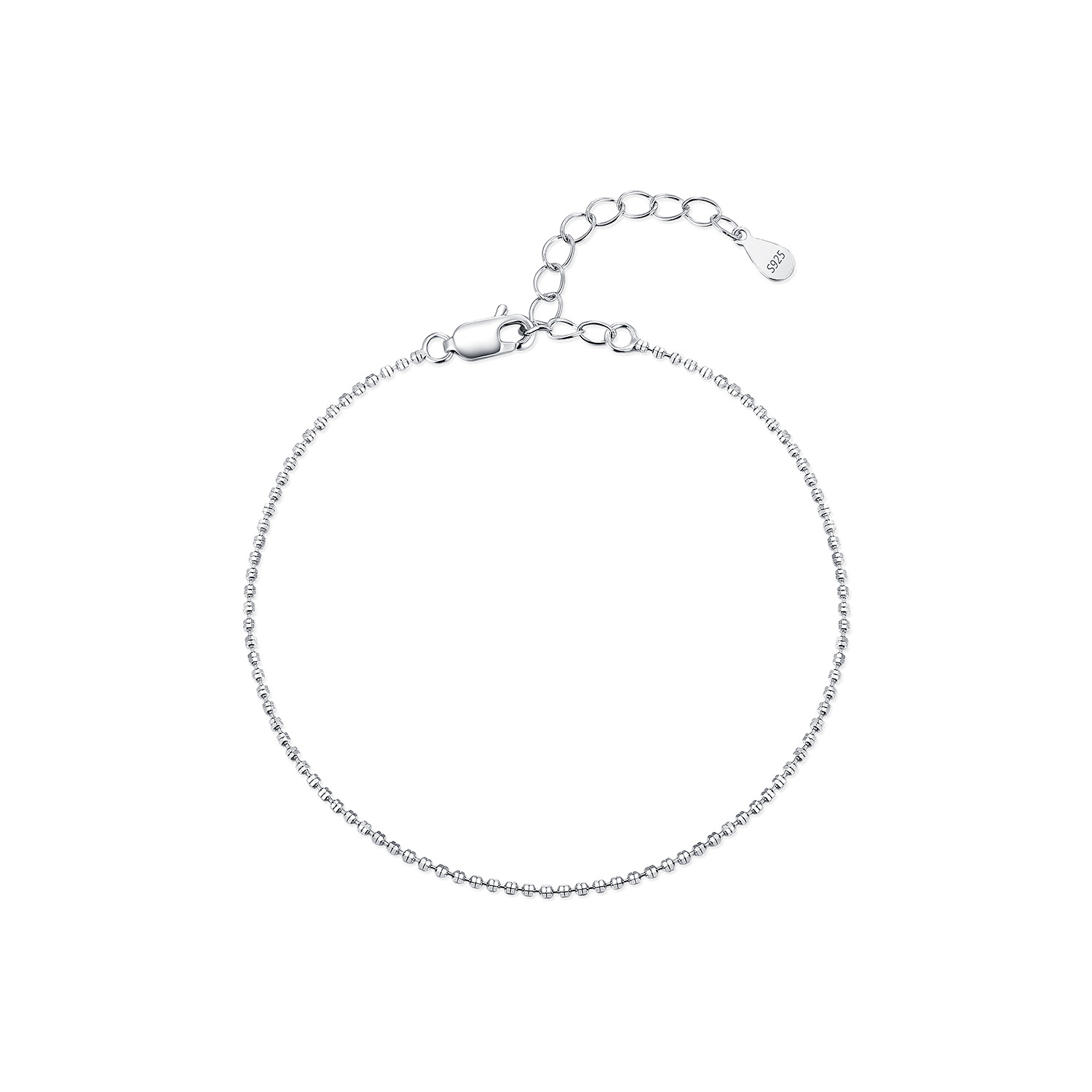 The S925 Sterling Silver Round Bead Bracelet - Image 5