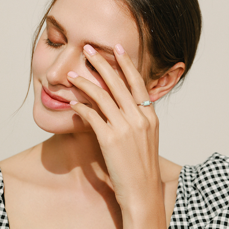 The S925 Sterling Silver Opal Minimalist Earrings - Image 4