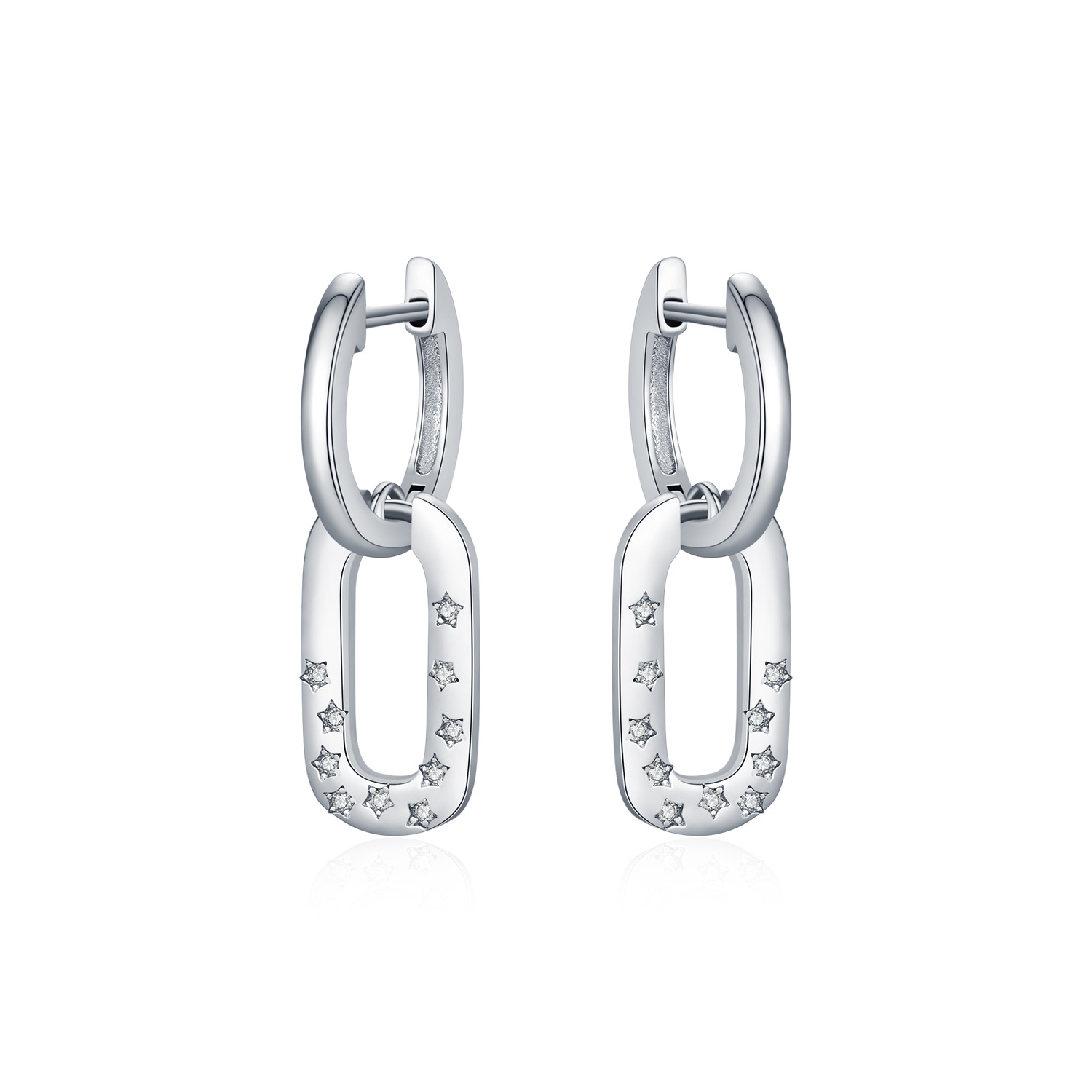 The S925 Silver Geometric Star Stud Earrings - Image 5