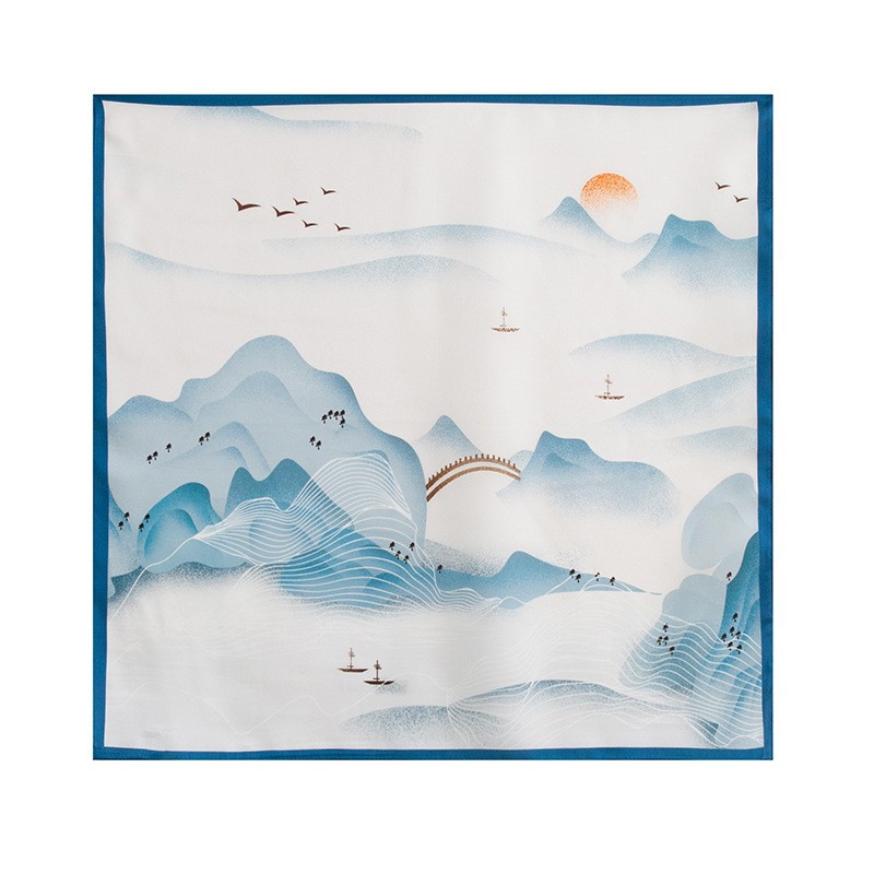 FHZ25-9790-1 Classical Landscape Painting Blue