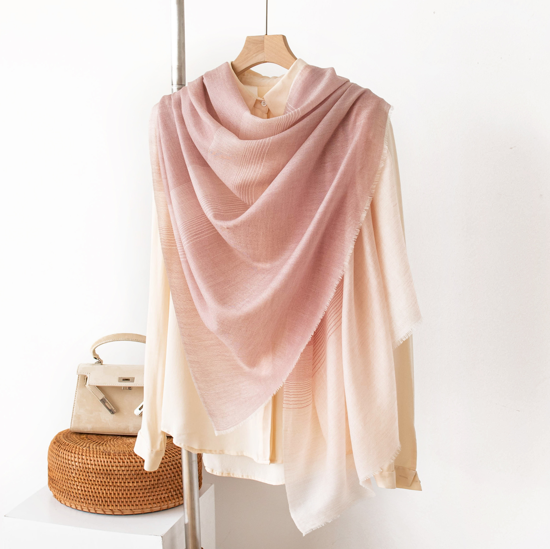 The Gradient 100% Wool Lightweight Shawl - Image 4