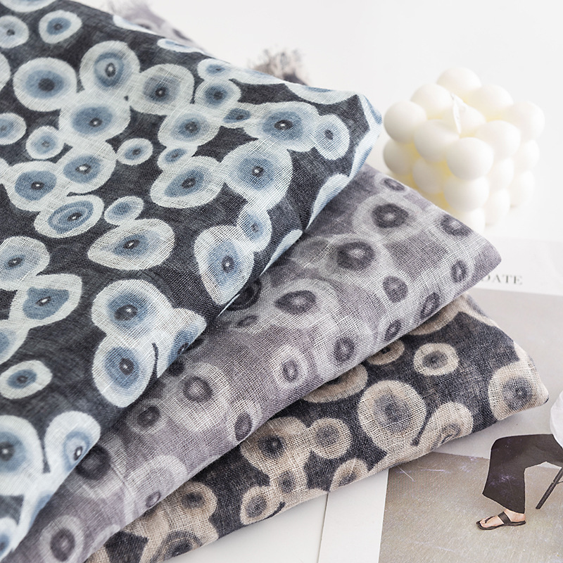 The 100% Linen Polka Dot Scarf