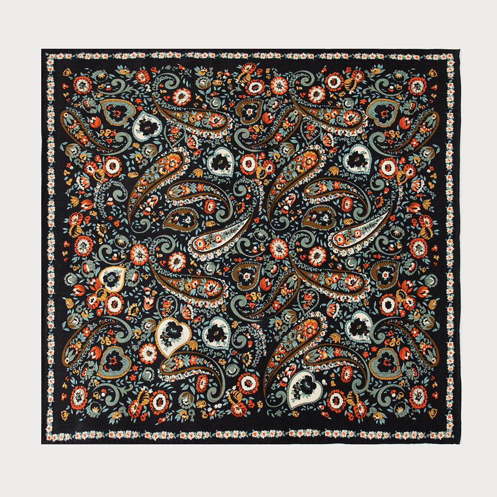 FHZ24-9373-1 Double-sided Paisley Floral Scarf