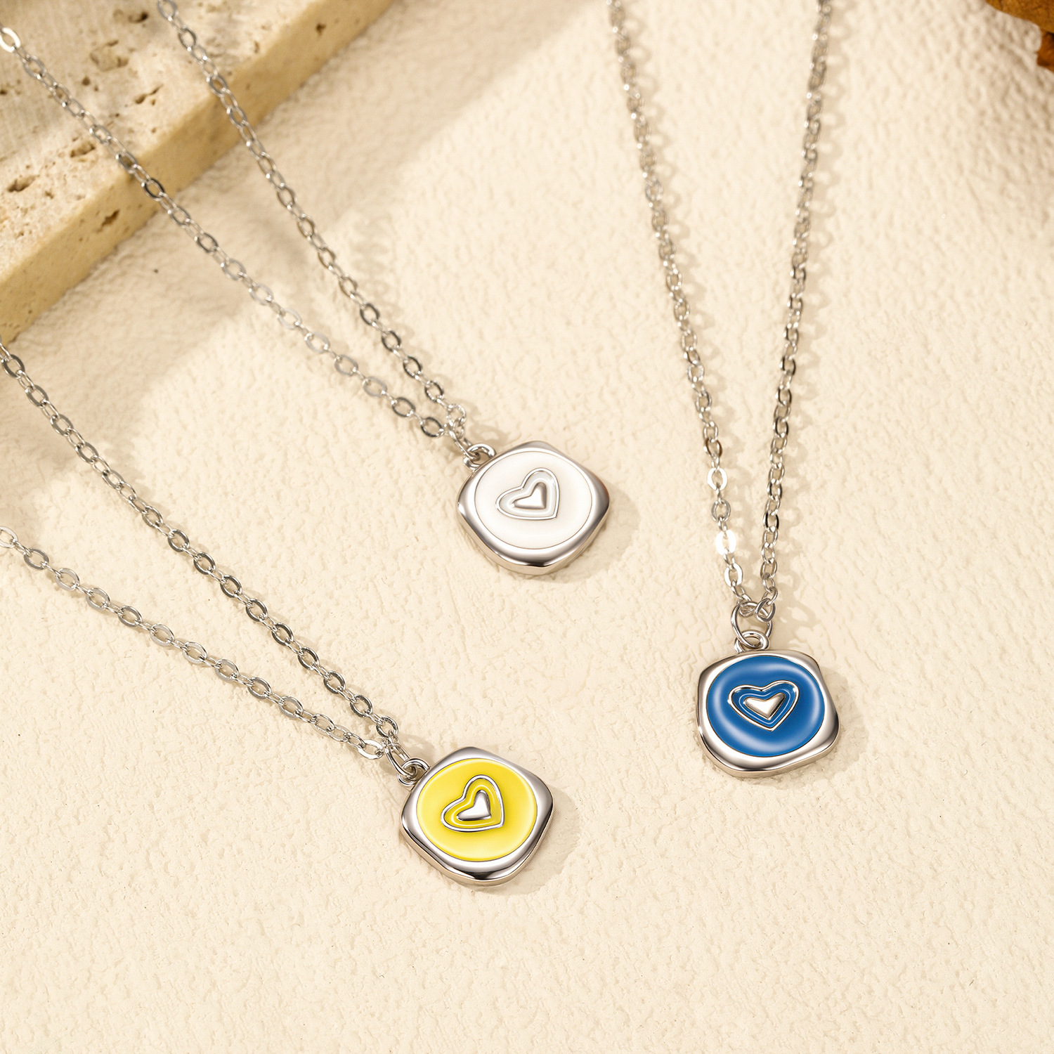 The S925 Sterling Silver Irregular Liquid Metal Heart Pendant Necklace - Image 4