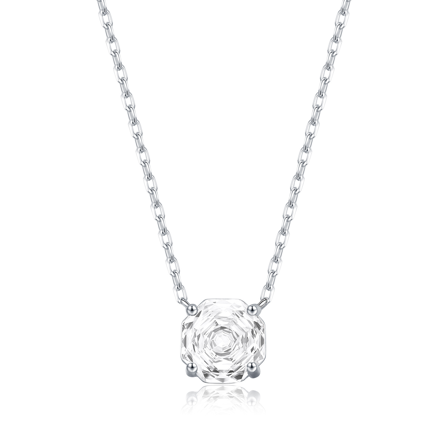 The S925 Sterling Silver Octagon Rose Cut Diamond Necklace - Image 5