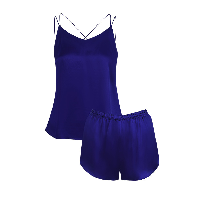 The 100% Mulberry Silk Camisole Shorts Pajama Set - Image 3