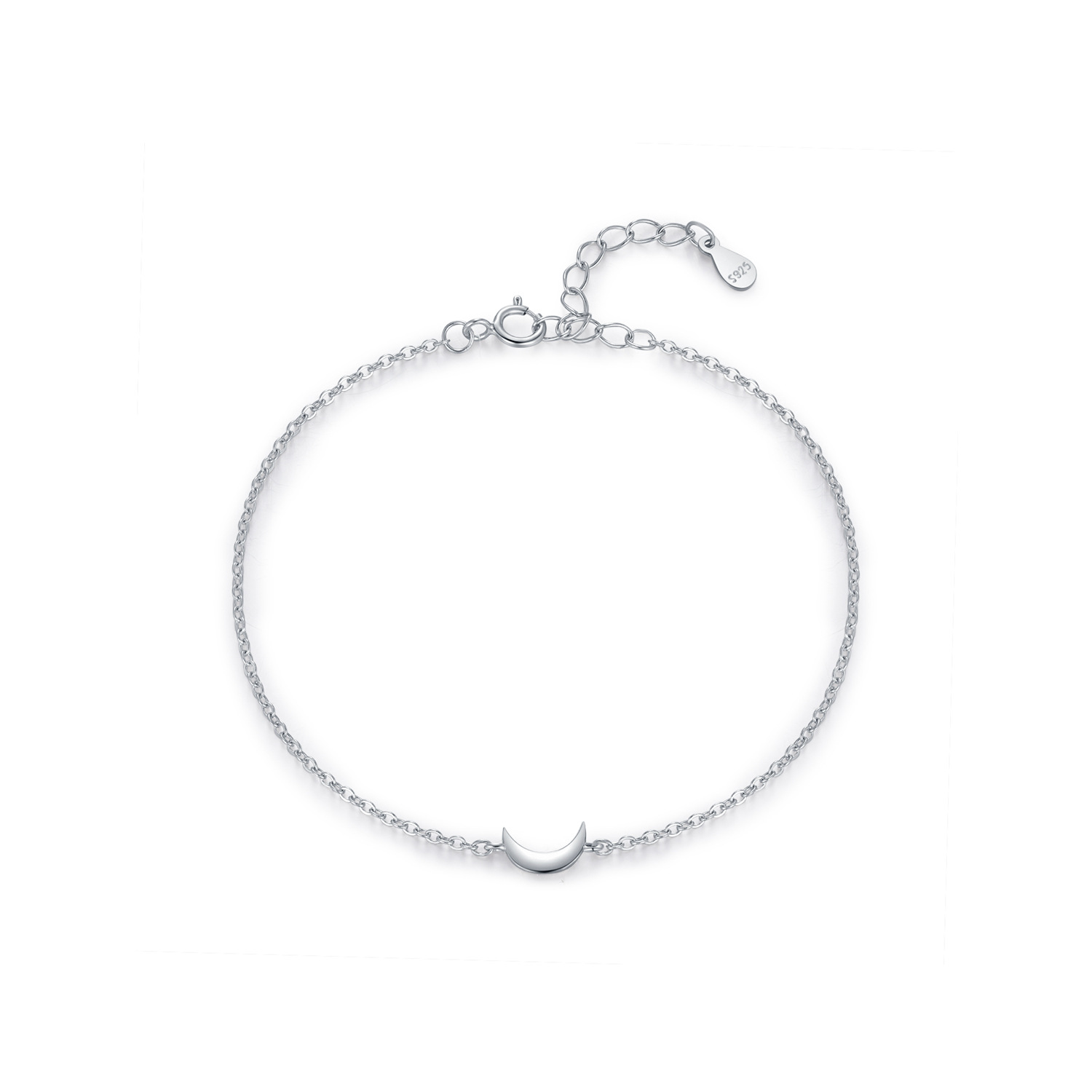 The S925 Sterling Silver Crescent Moon Bracelet - Image 5