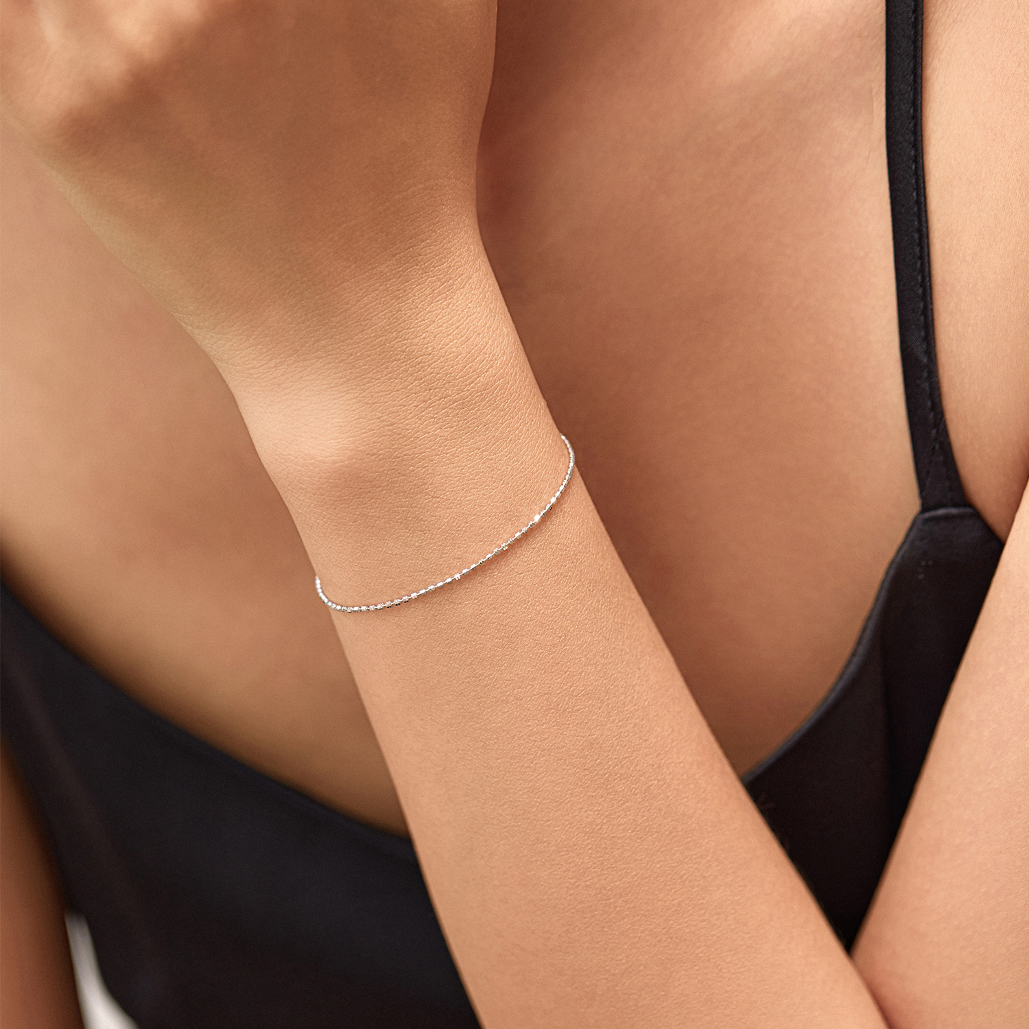 The S925 Sterling Silver Round Bead Bracelet - Image 2