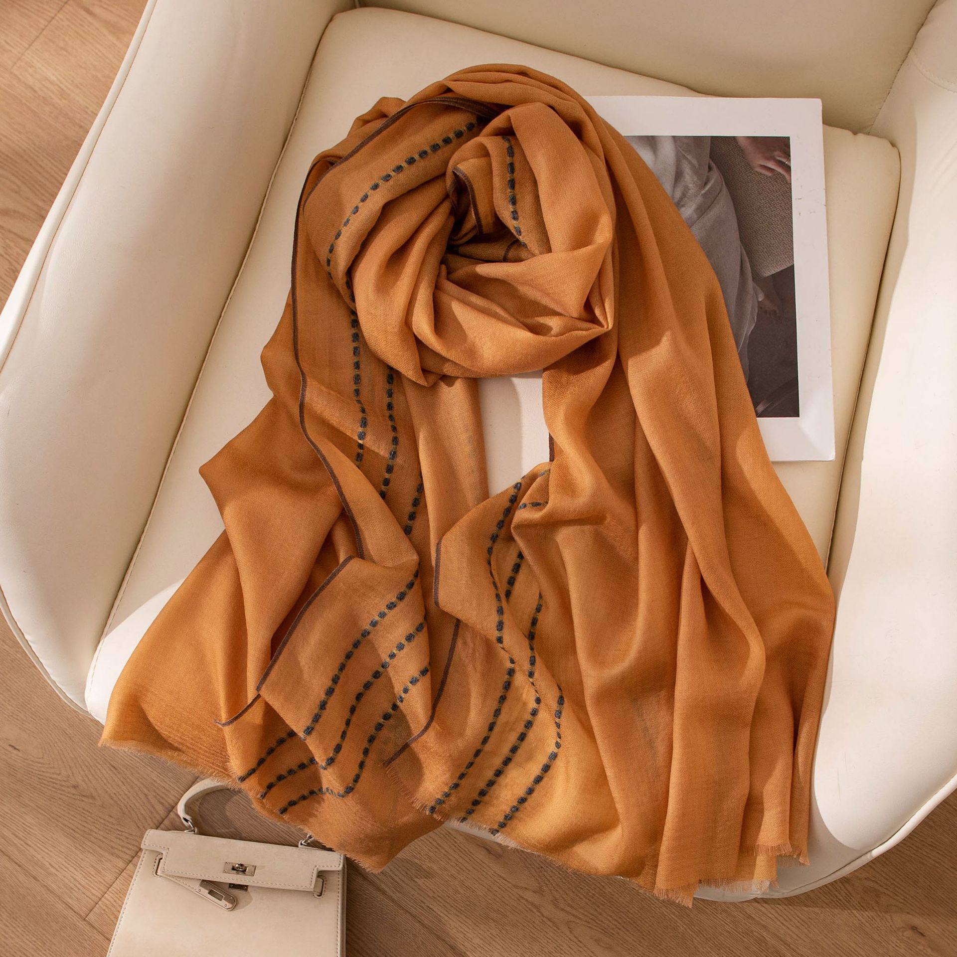 The 100% Wool Solid Color Long Scarf