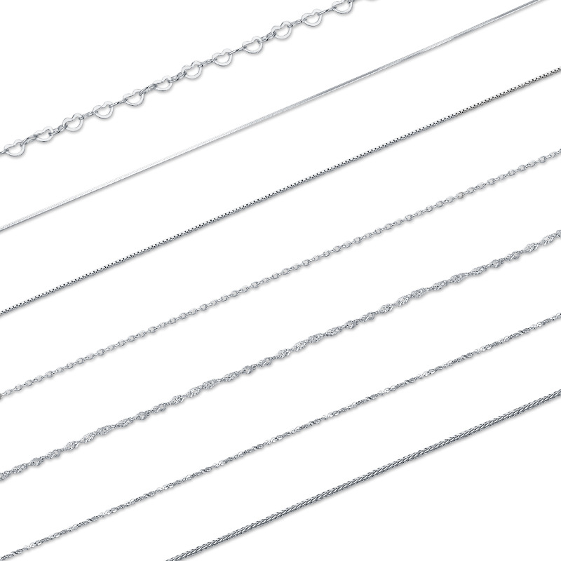 The S925 Sterling Silver Heart Snake Bone Chain Necklace - Image 5