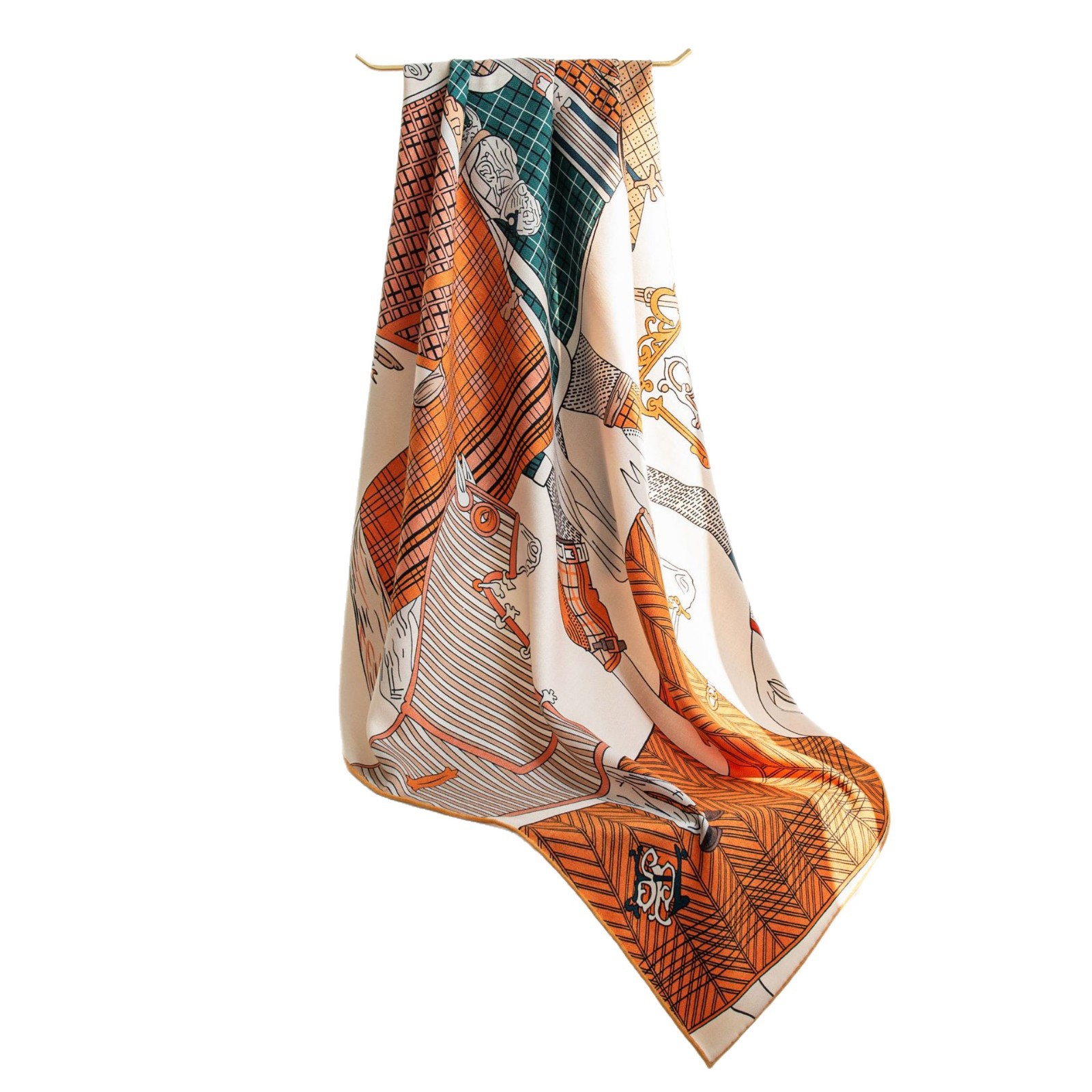 The Horse Print Silk Wool Shawl - Image 5