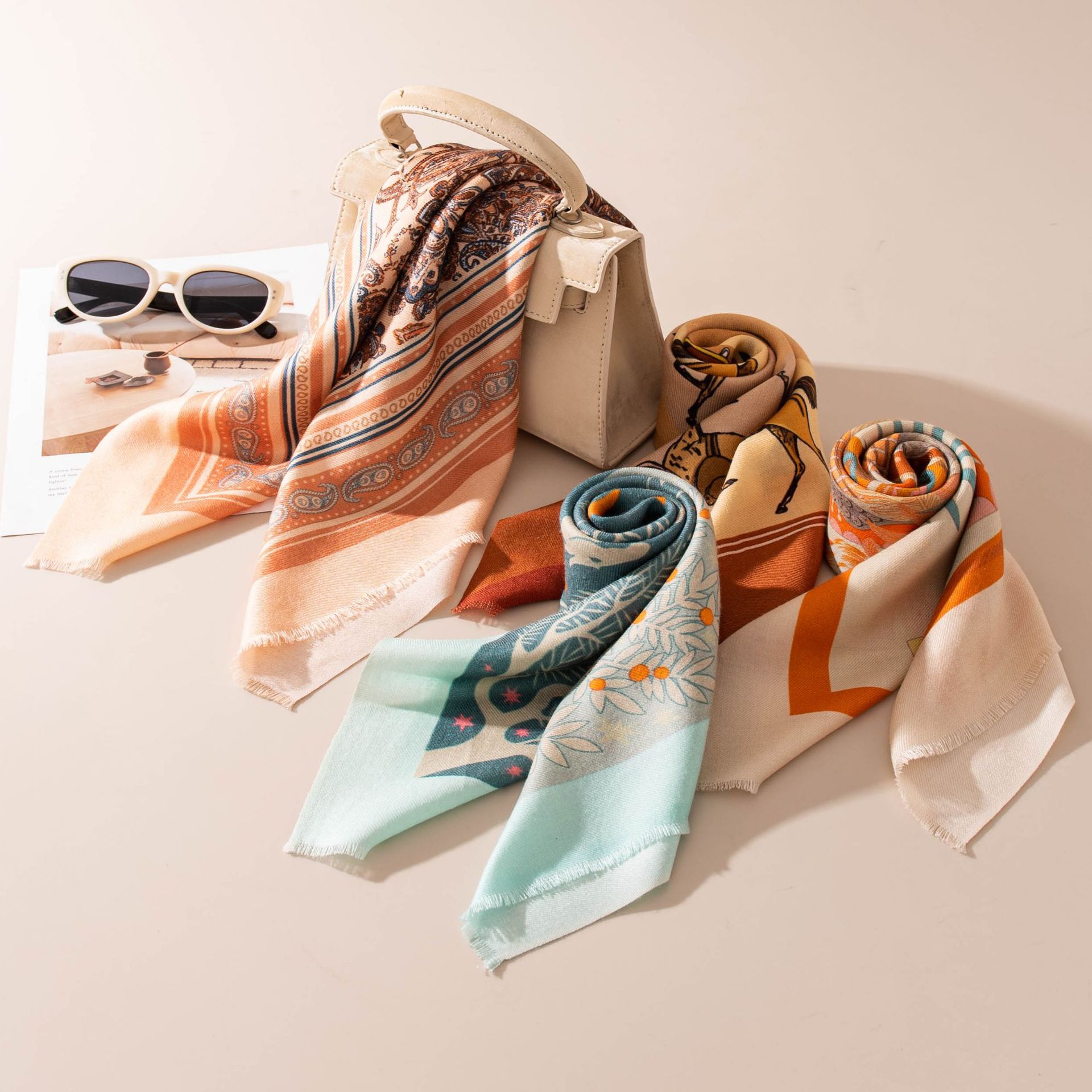 The Silk Wool Printed Scarf - Image 4