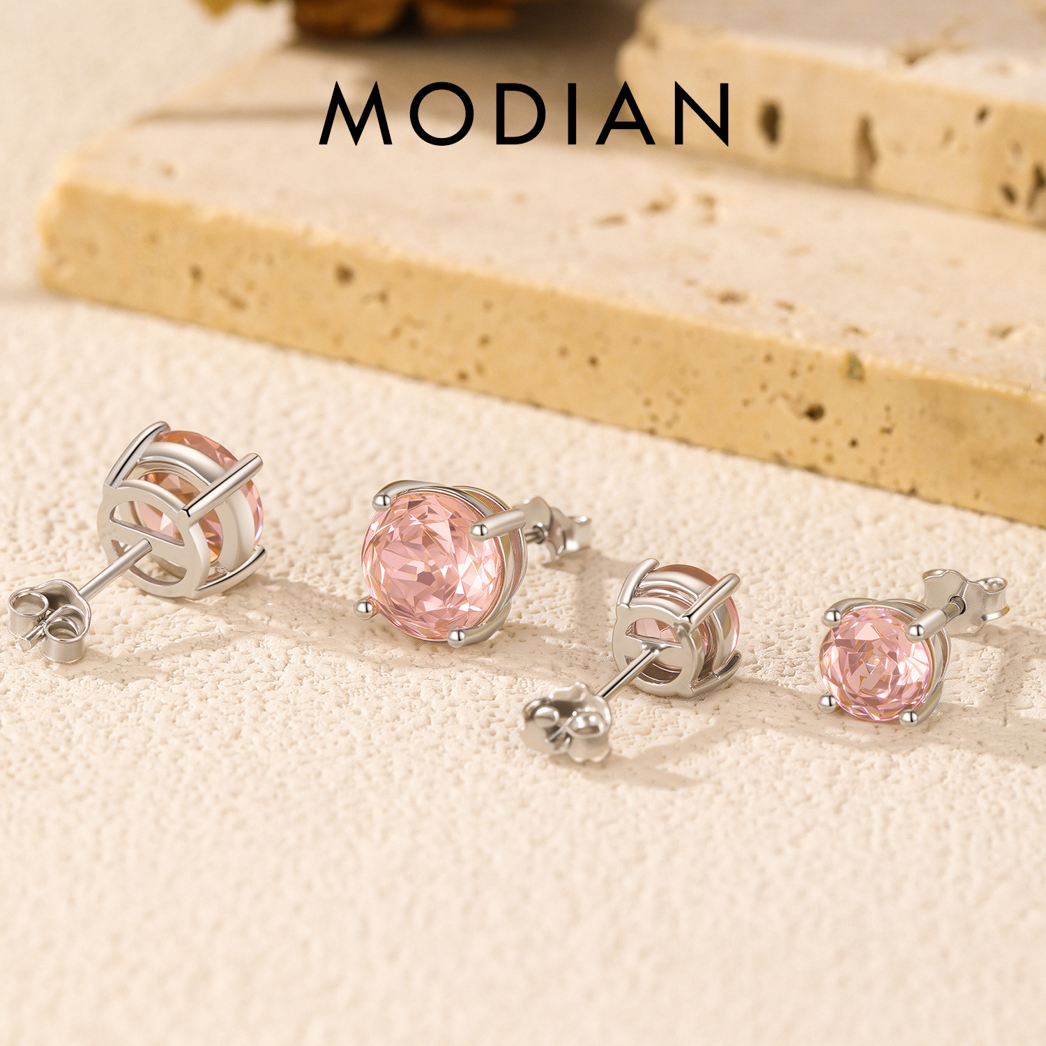 The S925 Sterling Silver Morgan Orange Rose Cut Diamond-Like Earrings