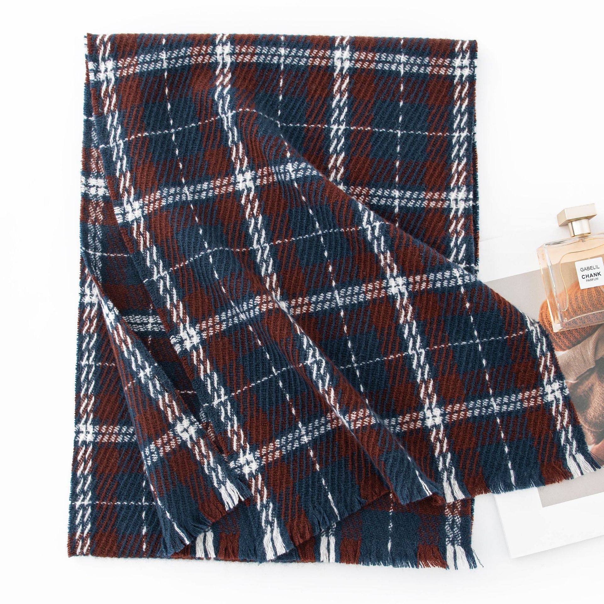 FHY24-7047-1 Twill Coffee Blue Plaid