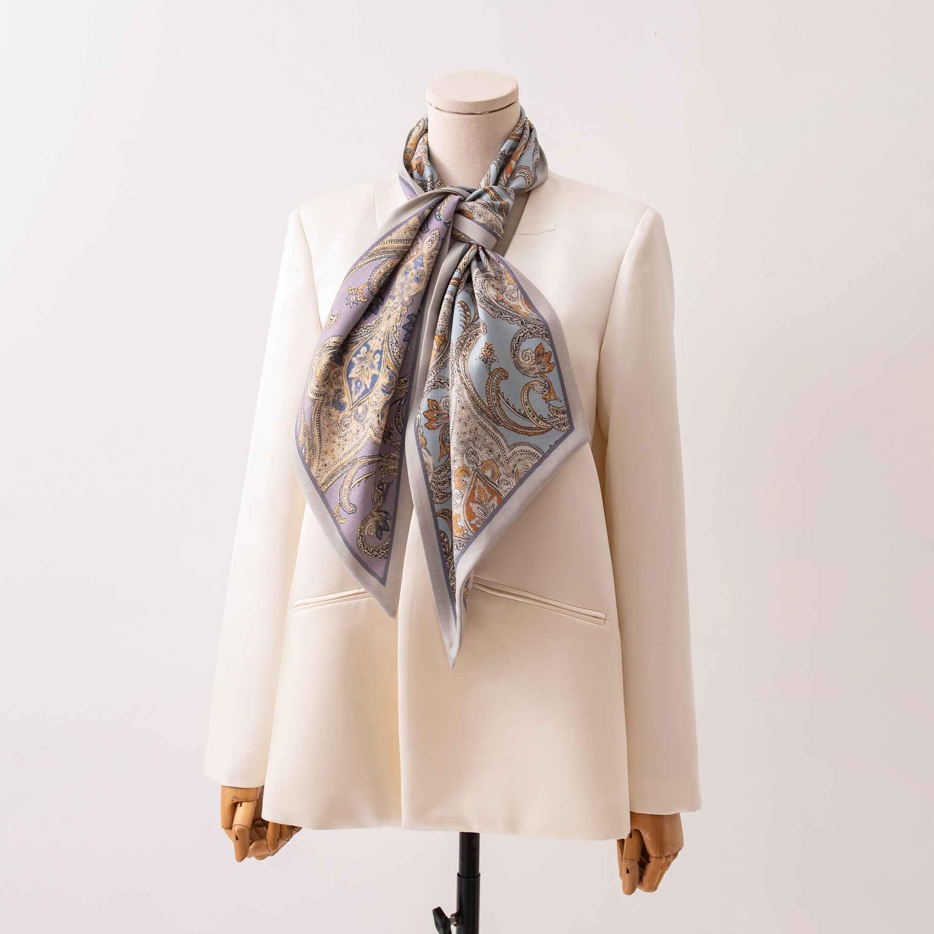 The Blue Purple Double-Sided Silk Wool Scarf