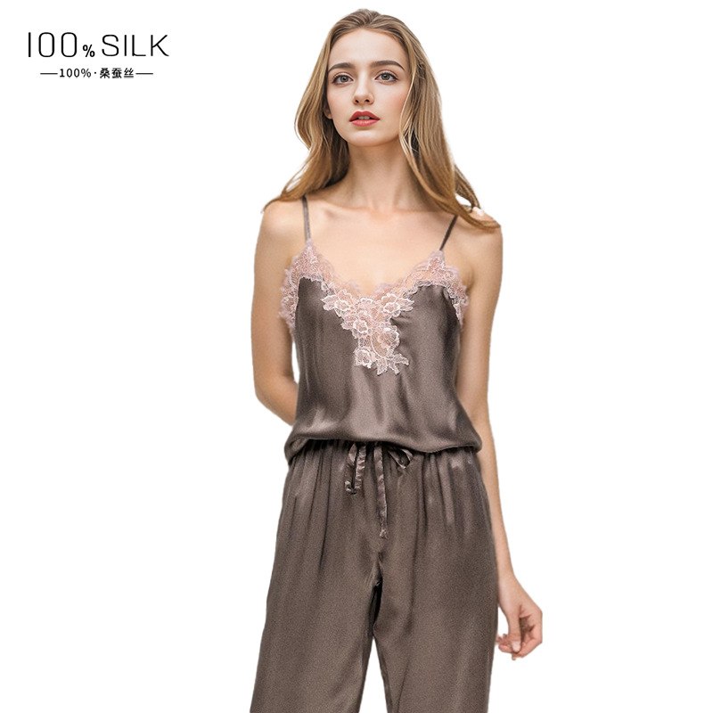 The 100% Mulberry Silk Camisole Pajama Set - Image 5