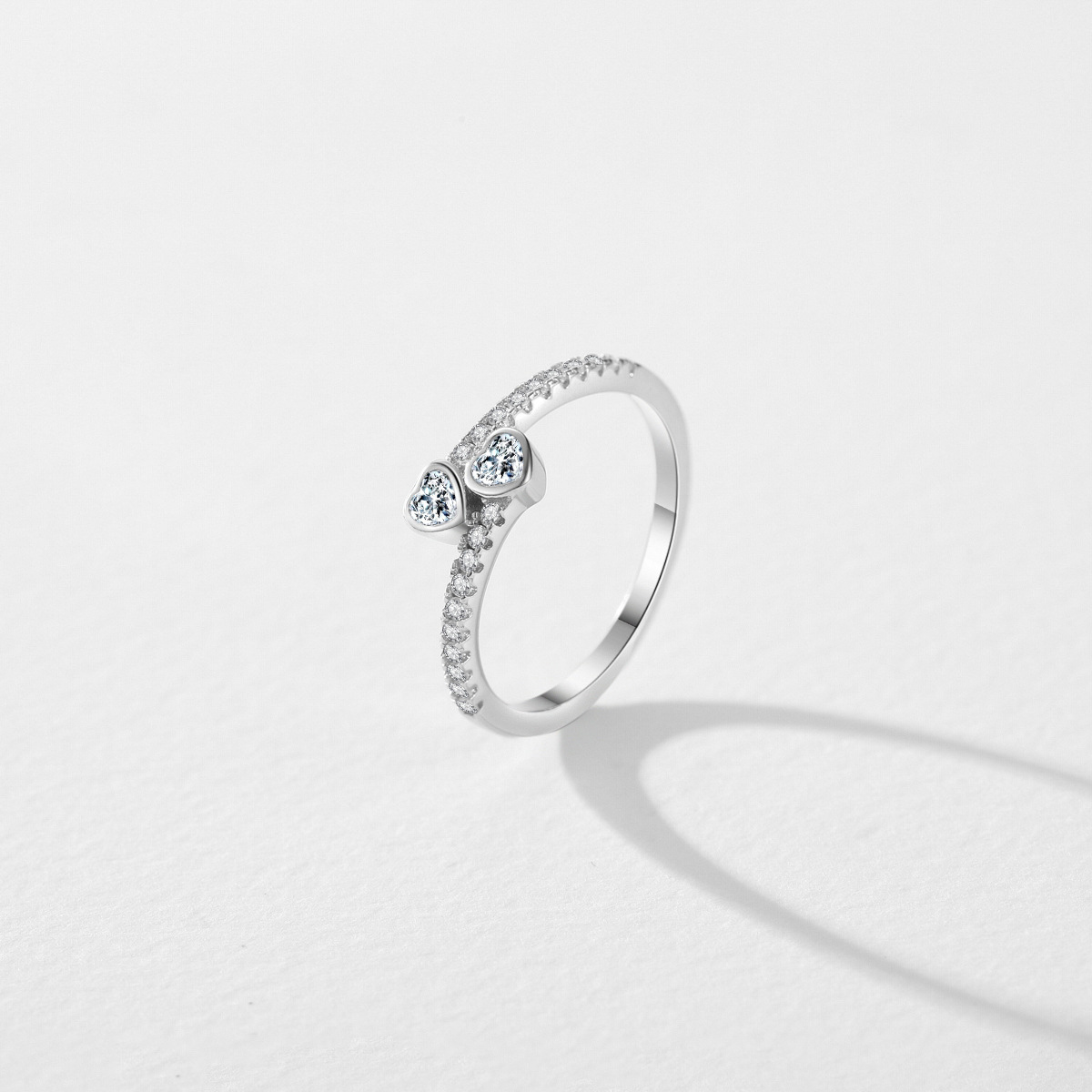 The Sterling Silver Zircon Heart Ring - Image 4