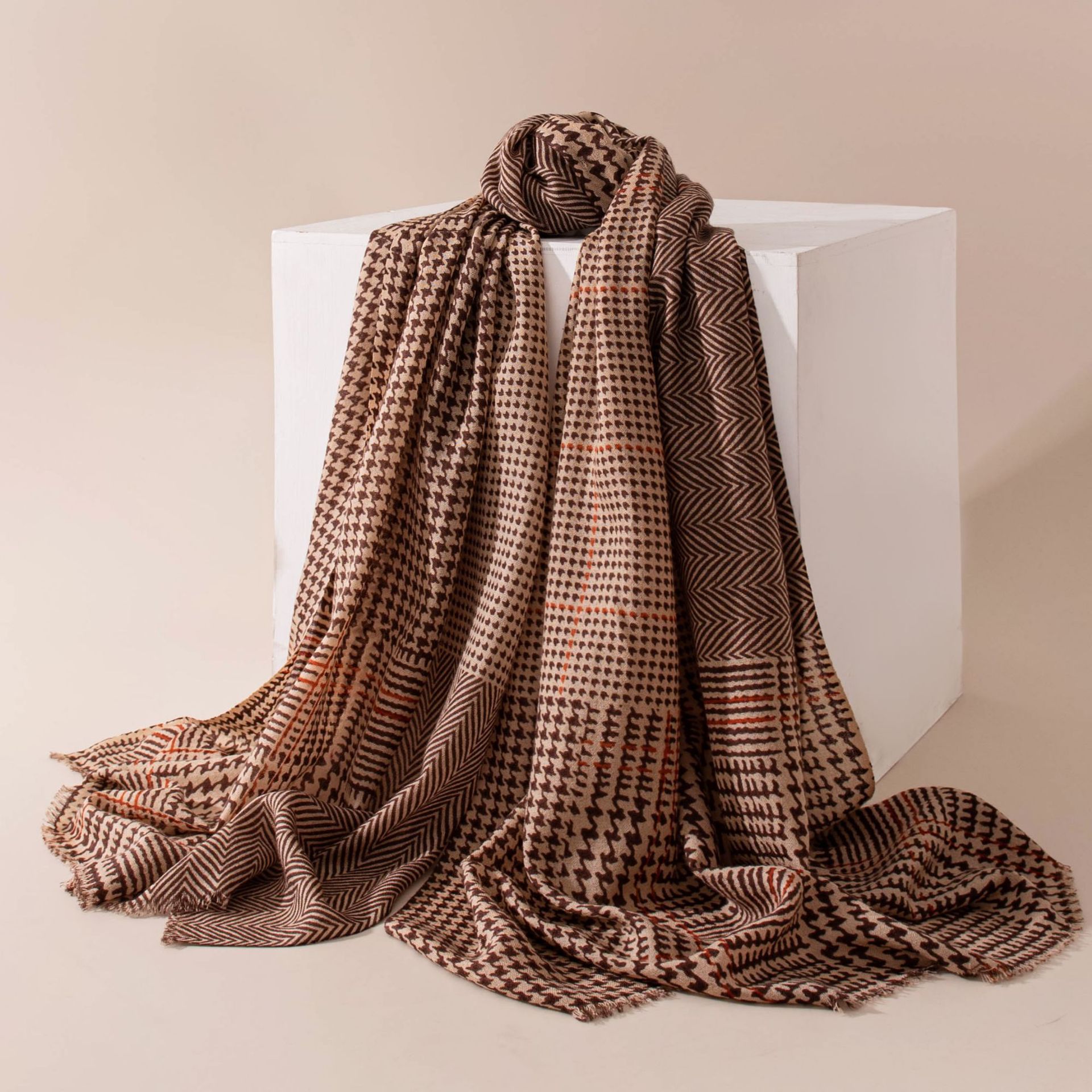 The Houndstooth Wool Shawl - Image 3