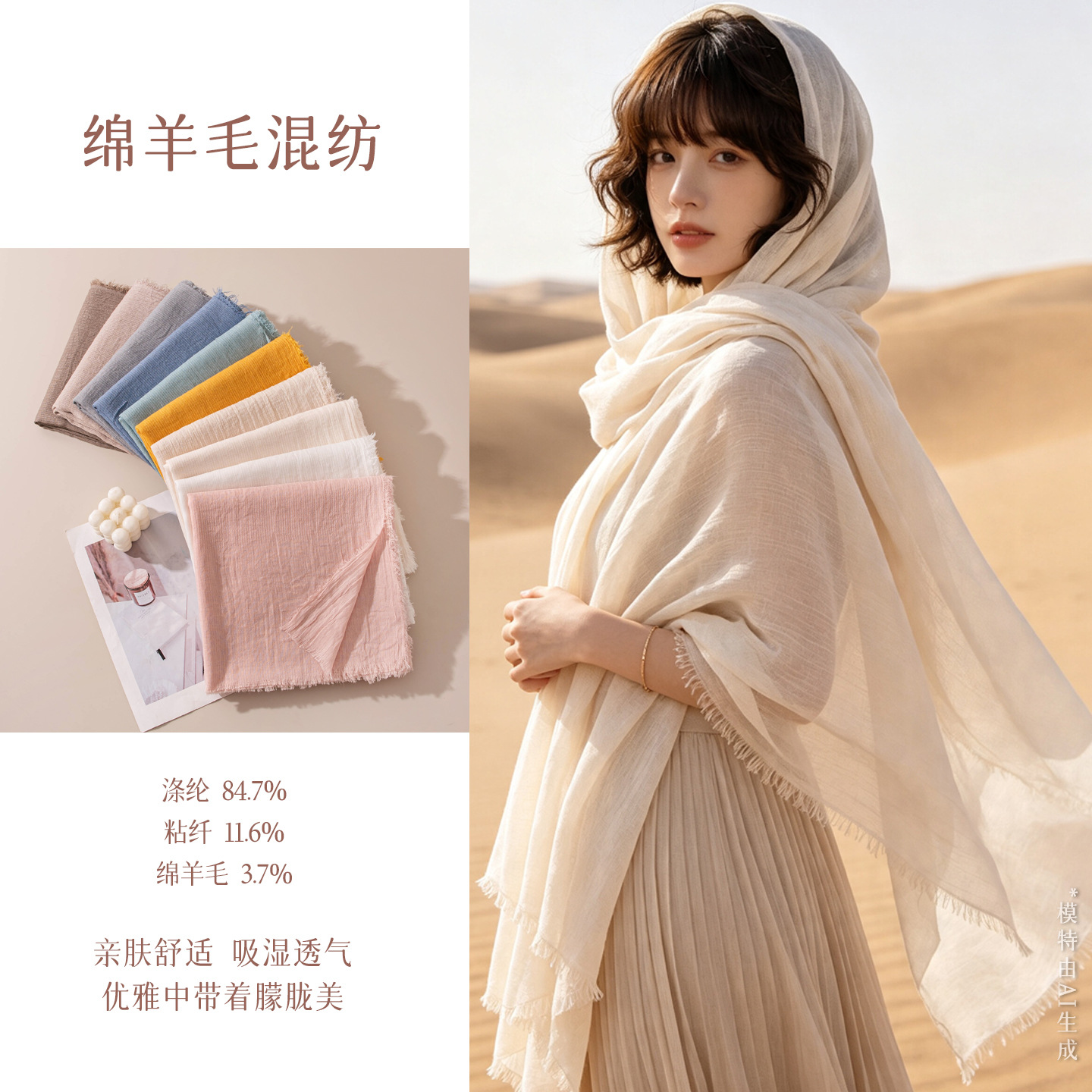 The Retro Sun Protection Travel Shawl Scarf