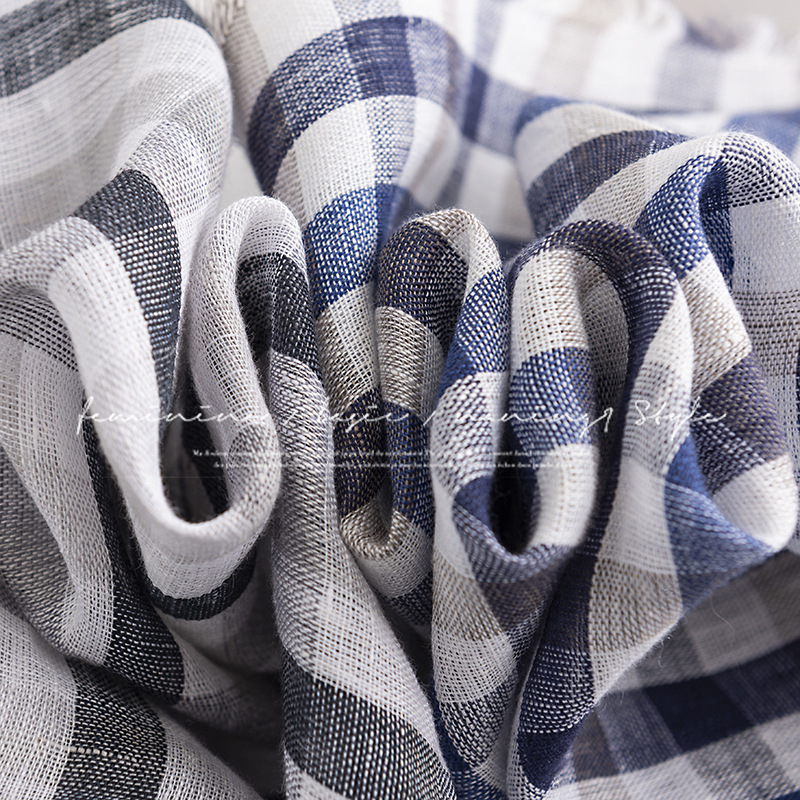 The Cotton Linen Striped Fringe Scarf - Image 3