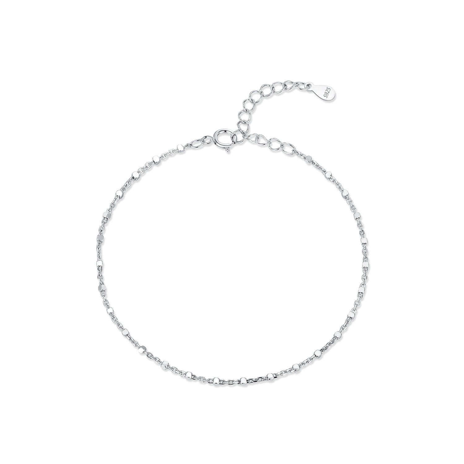 The S925 Sterling Silver Beaded Chain Bracelet - Image 5