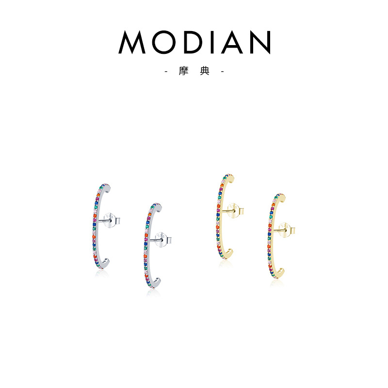 The S925 Sterling Silver Single Row Rhinestone Long Earrings - Image 5