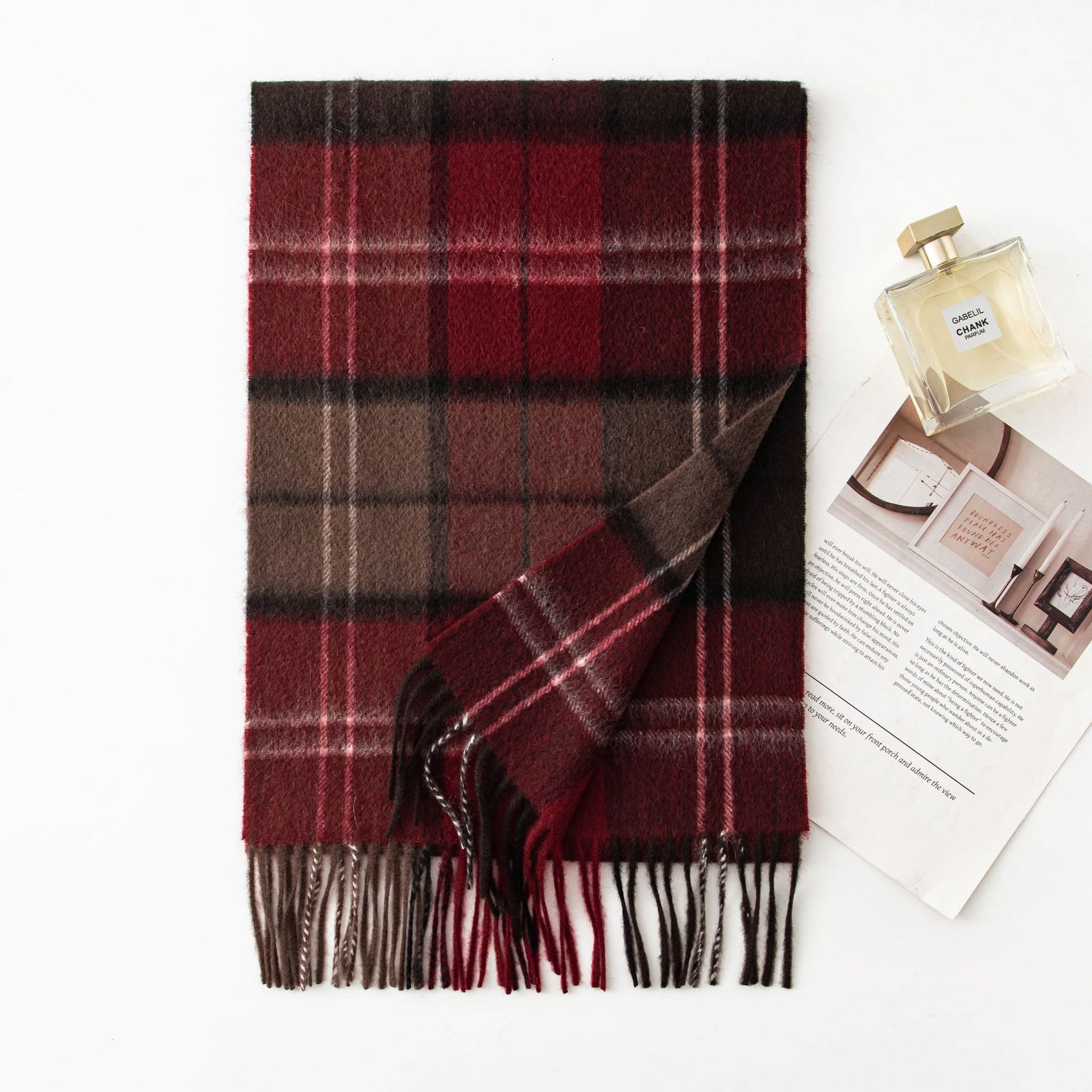 FHY25-7132-1 Coffee Red Plaid