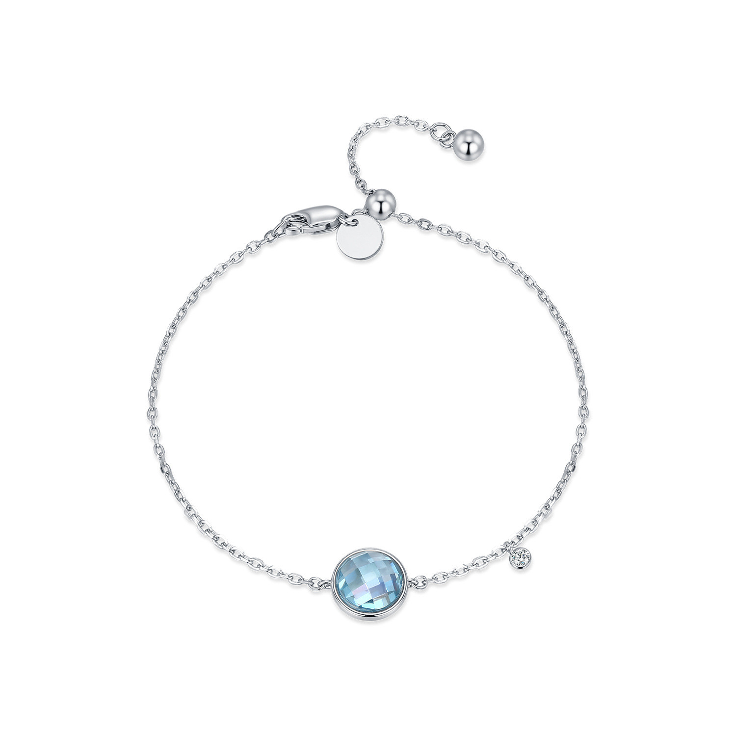 The S925 Sterling Silver Light Sea Blue Bracelet - Image 5