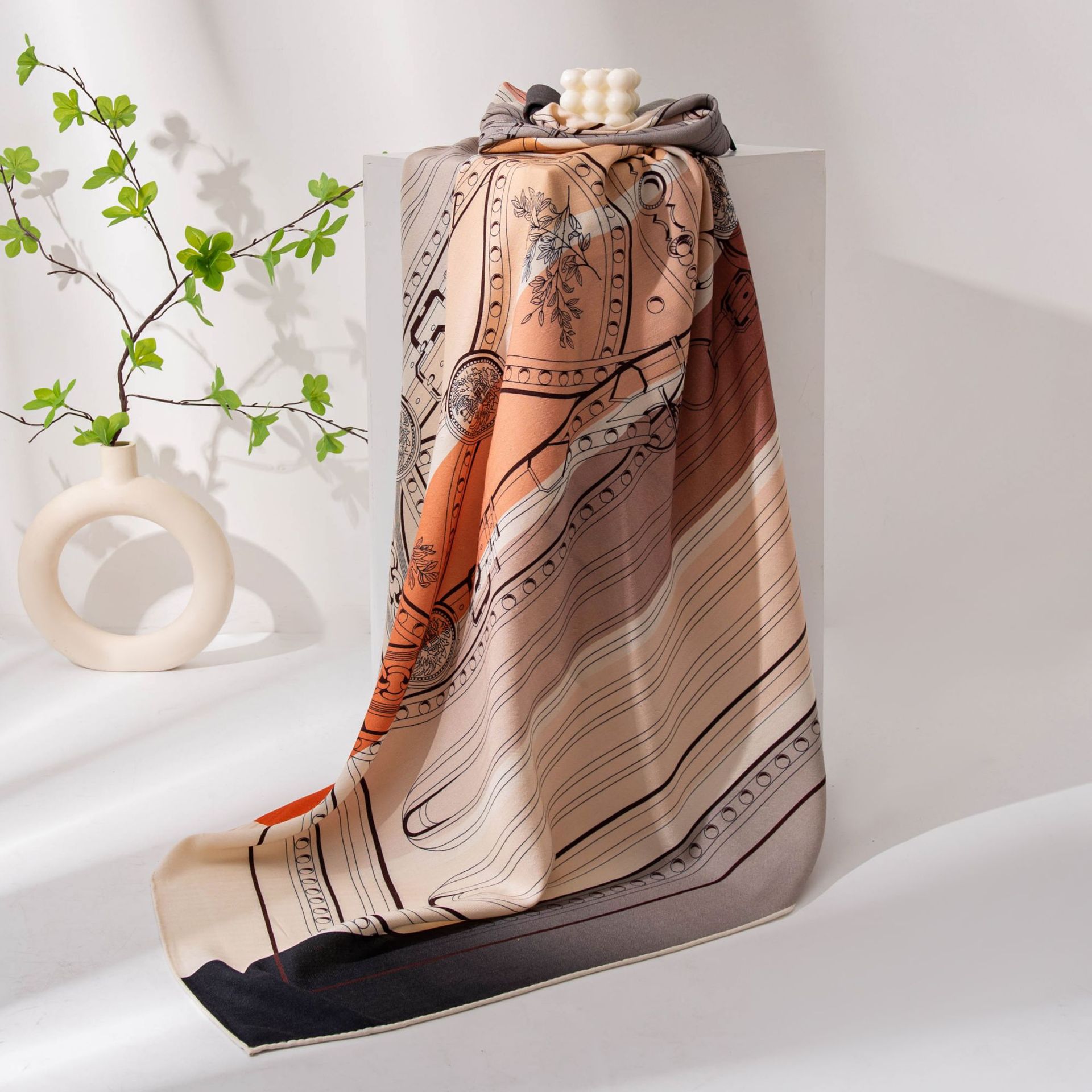 The Double-Sided Reversible Silk Wool Scarf Shawl - Image 4