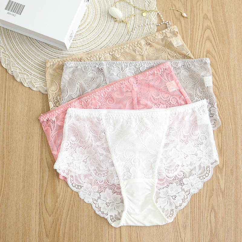 The Silk Knit Lace Trim Mid-Rise Briefs
