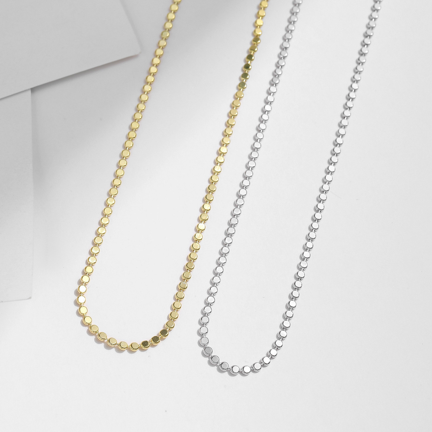 The S925 Sterling Silver Minimalist Bean Choker - Image 4
