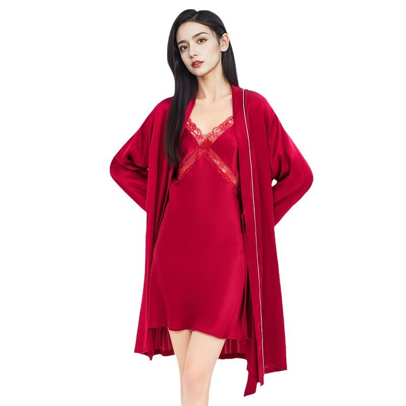 The 100% Mulberry Silk Sleep Dress and Robe Set - Image 5